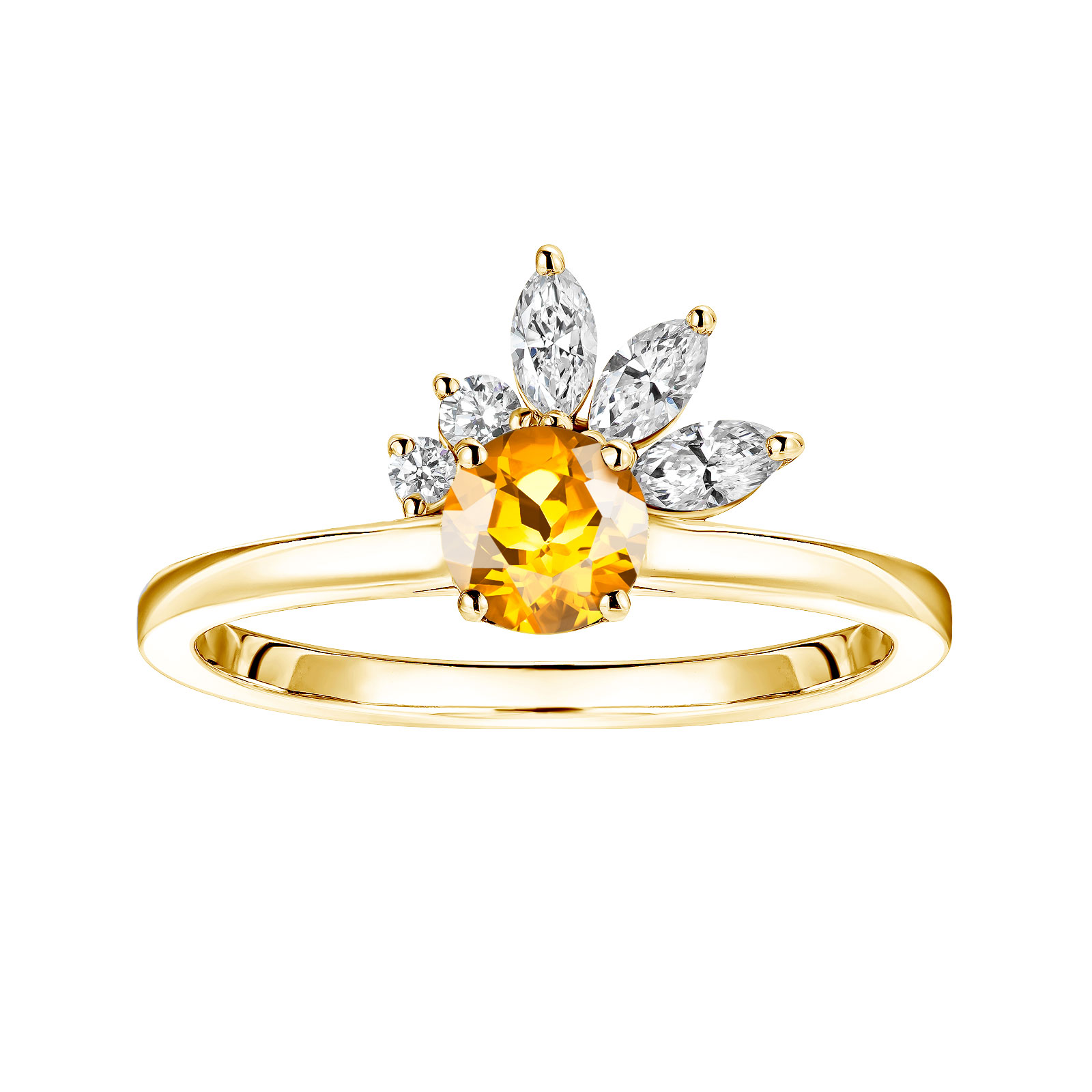 Bague Or jaune Citrine et diamants Little EverBloom 1