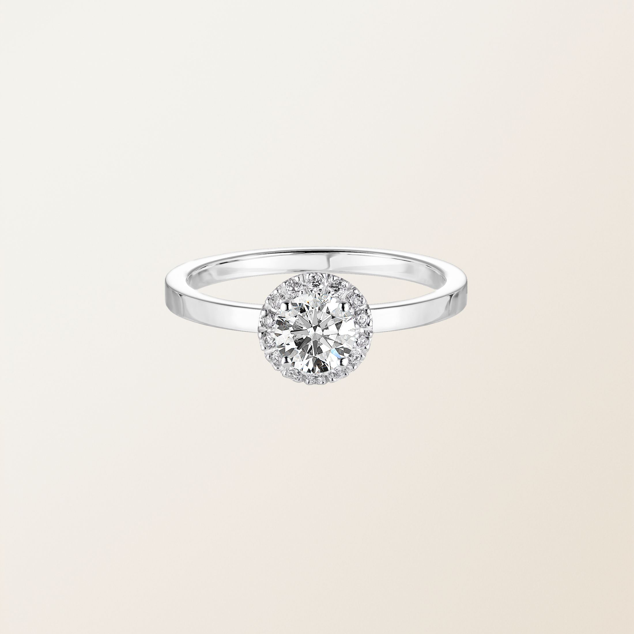 Bague Or blanc 18 cts Diamant Rétromantique M
