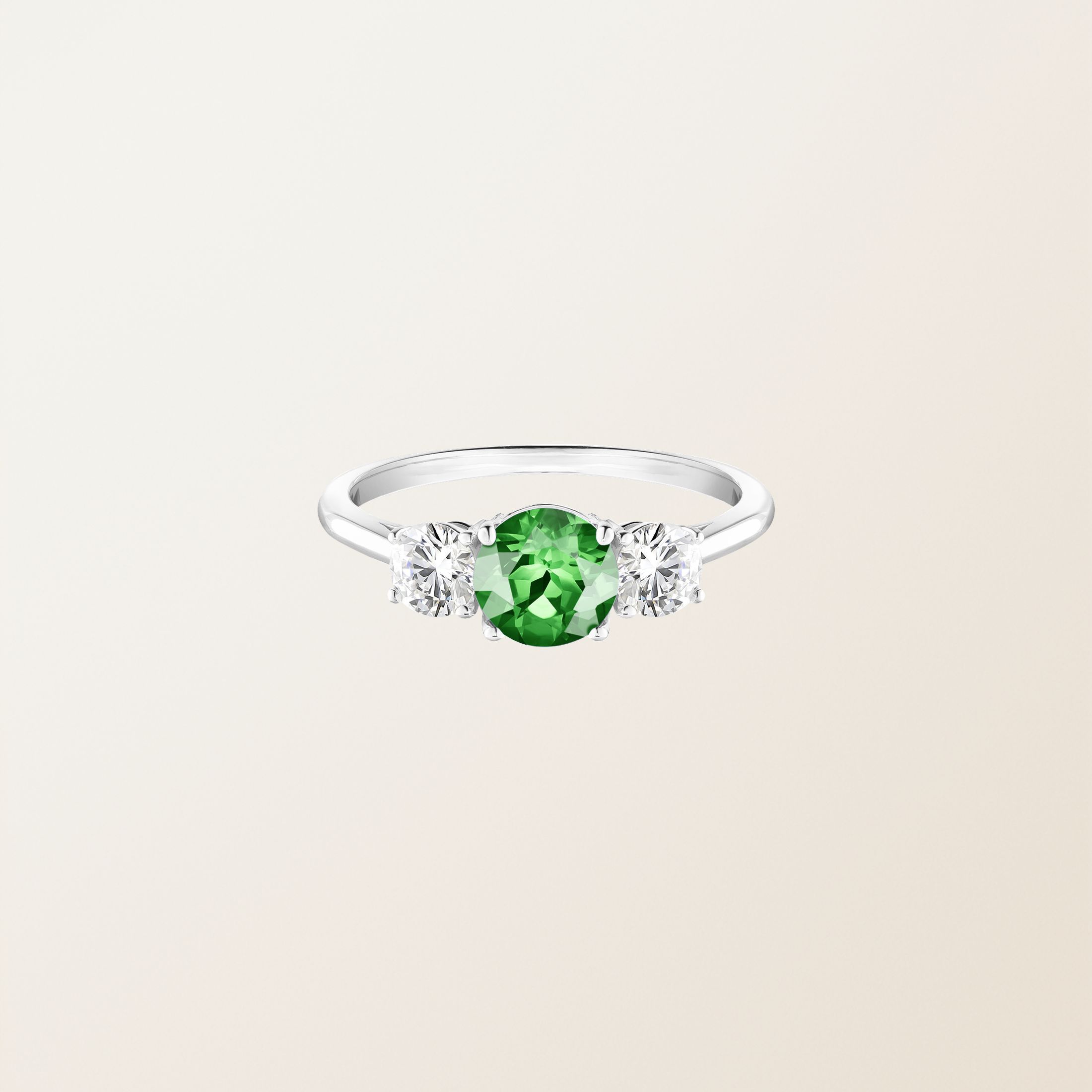 Bague Or blanc 18 cts Tsavorite Little Lady Duo