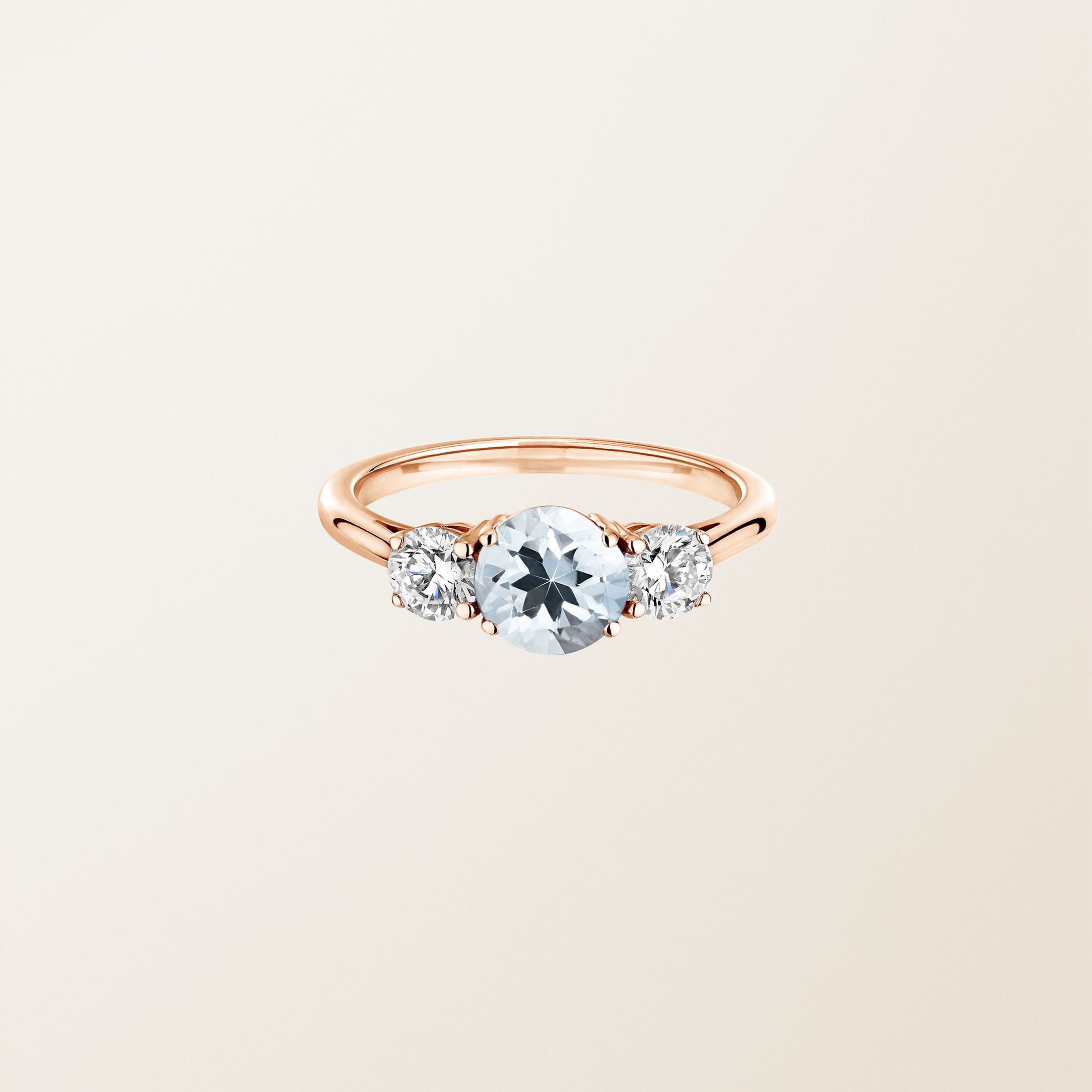 Ring 18K Roségold Aquamarin Lady Duo