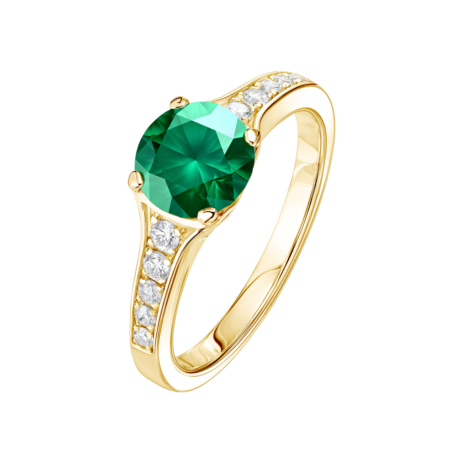 Bague Or jaune Emeraude et diamants Victoria 1