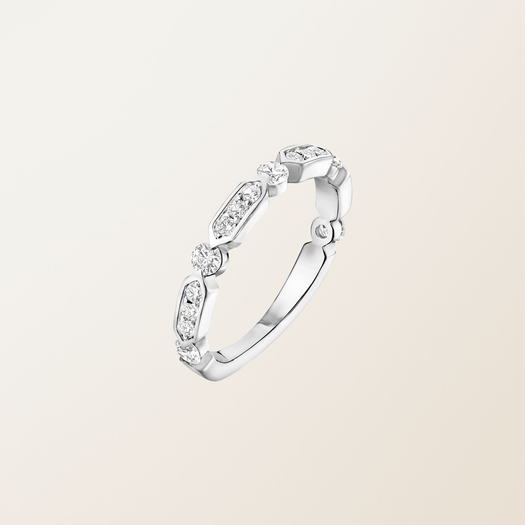 Bague Or blanc 18 cts Diamant MET L