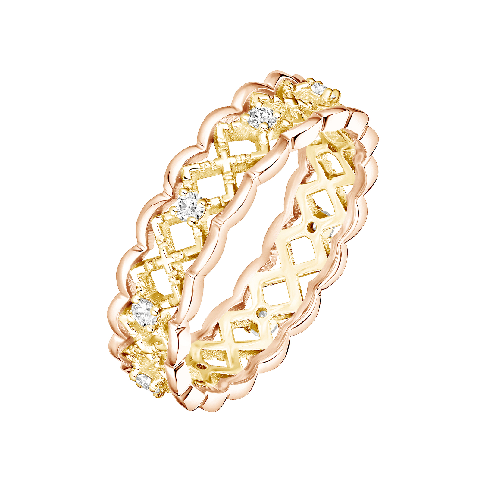 Bague Or jaune et rose Diamant RétroMilano Uno S 1