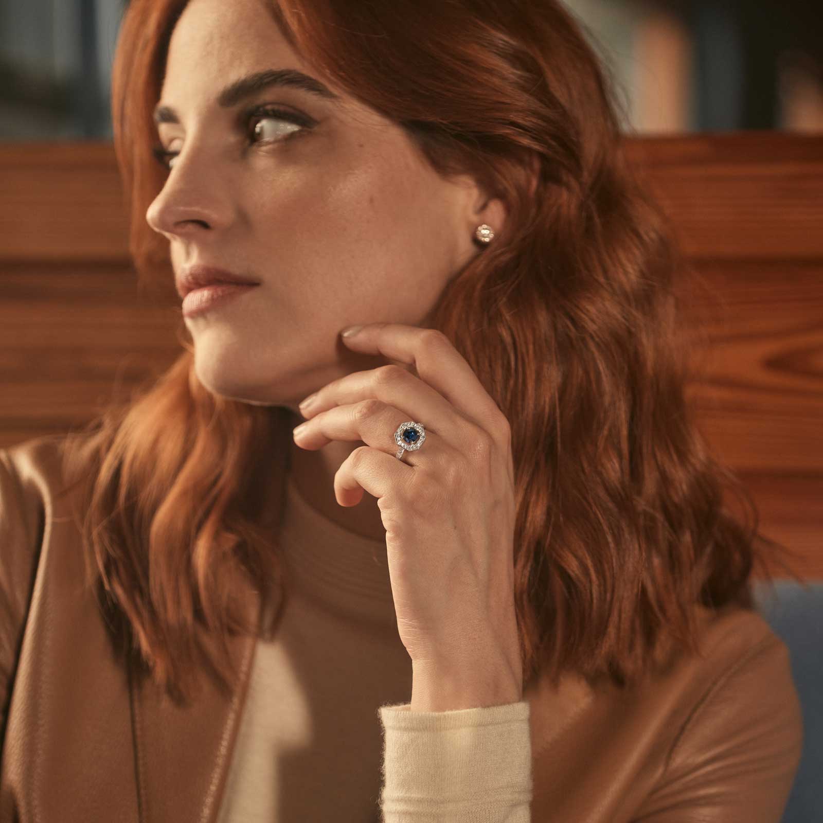 Ring White gold Tsavorite and diamonds Art Déco Rond 6 mm 5