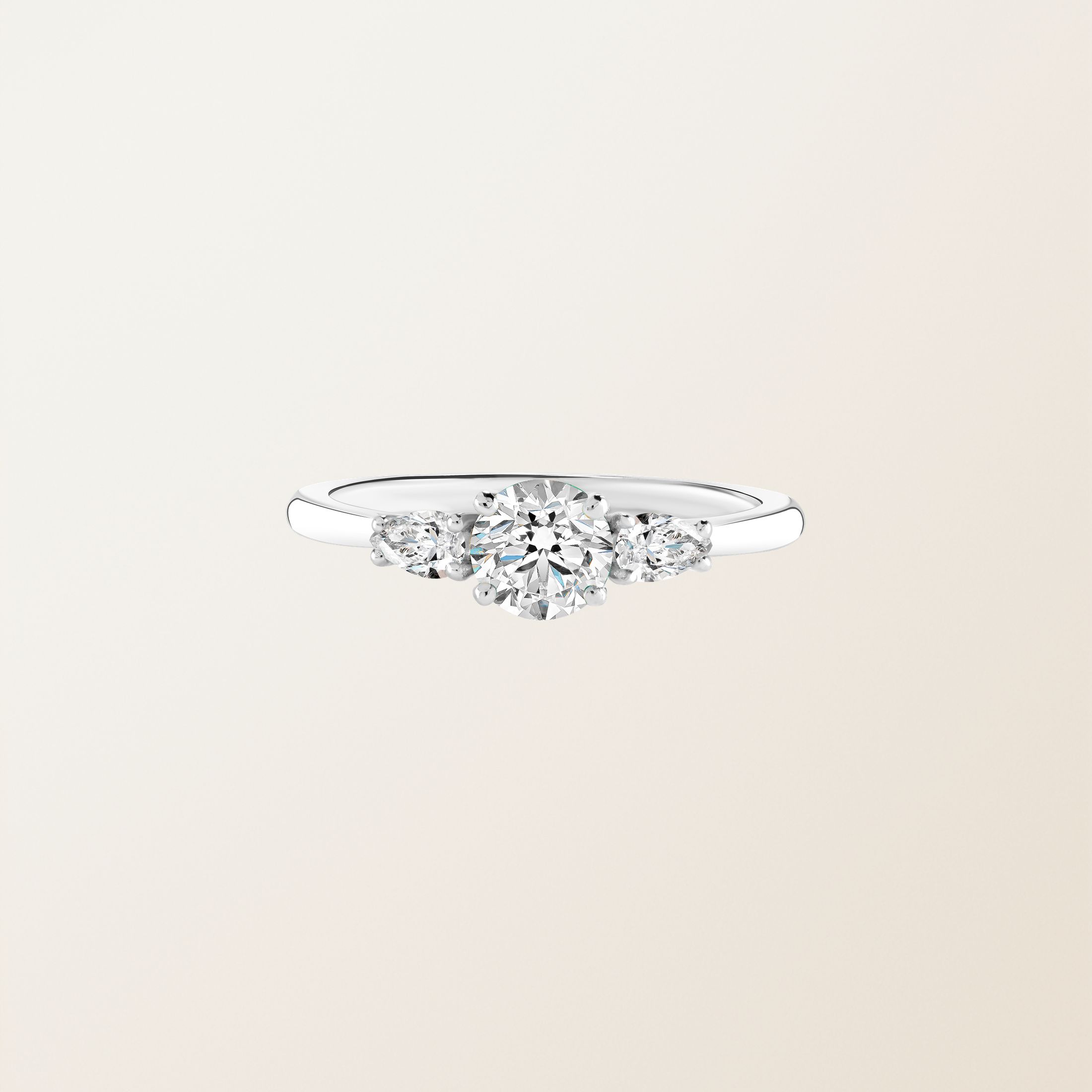 Bague Or blanc 18 cts Diamant Little Lady Duo de Poires