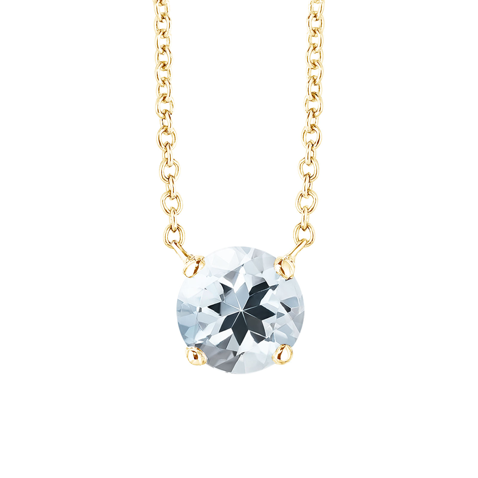 Pendentif Or jaune Aigue-marine Lady XXL 1