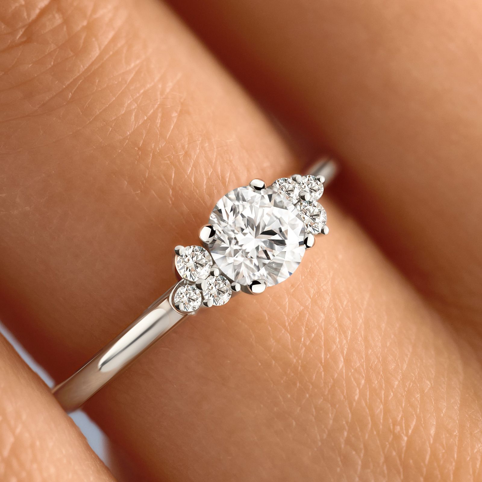 リング ホワイトゴールド アクアマリンとダイヤモンド Baby EverBloom 5 mm 3