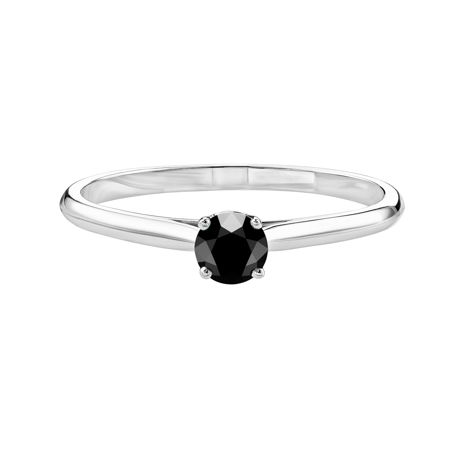 Bague Platine Spinelle noir Baby Lady 1