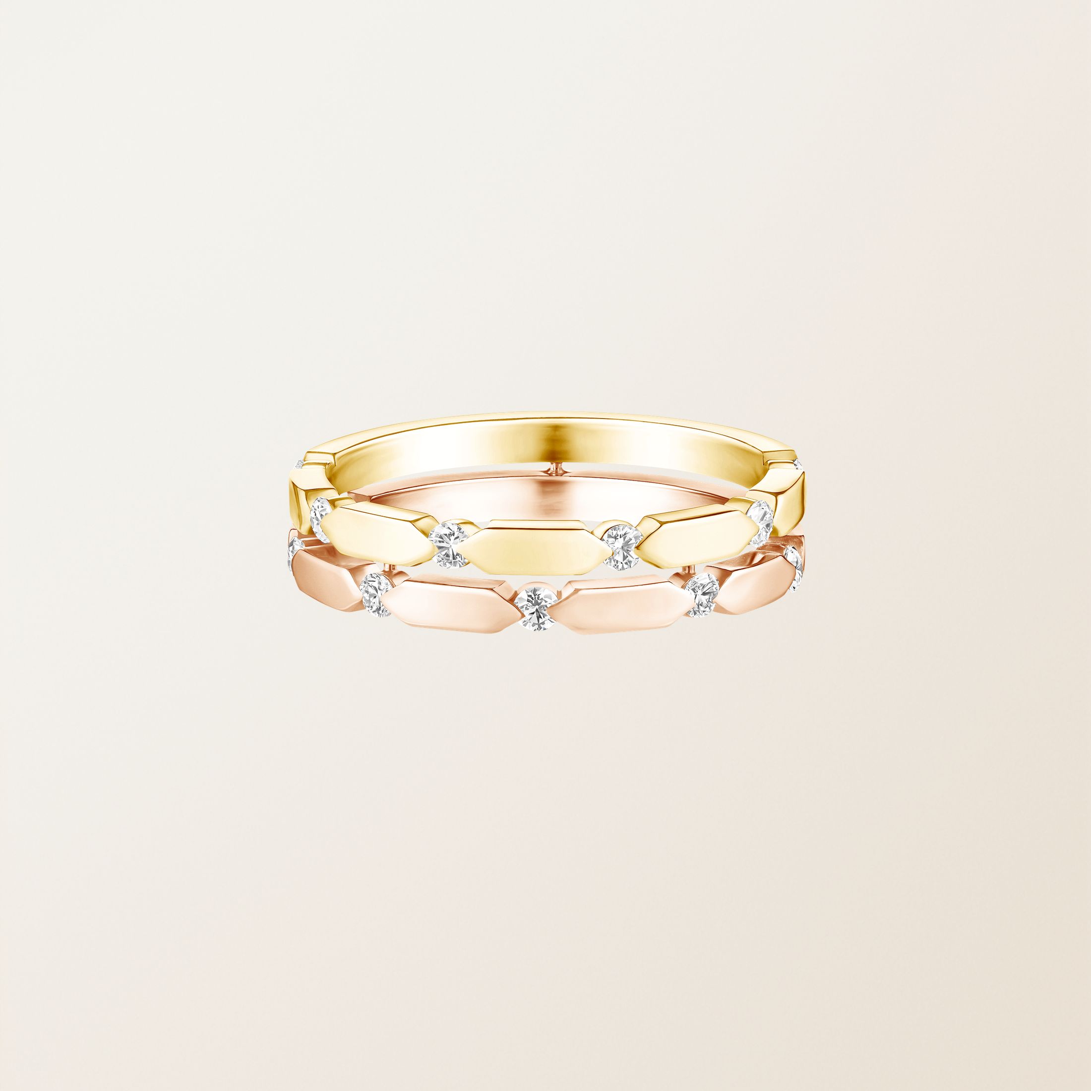 Ring 18K Gelb- Und Roségold Diamant MET Duo S