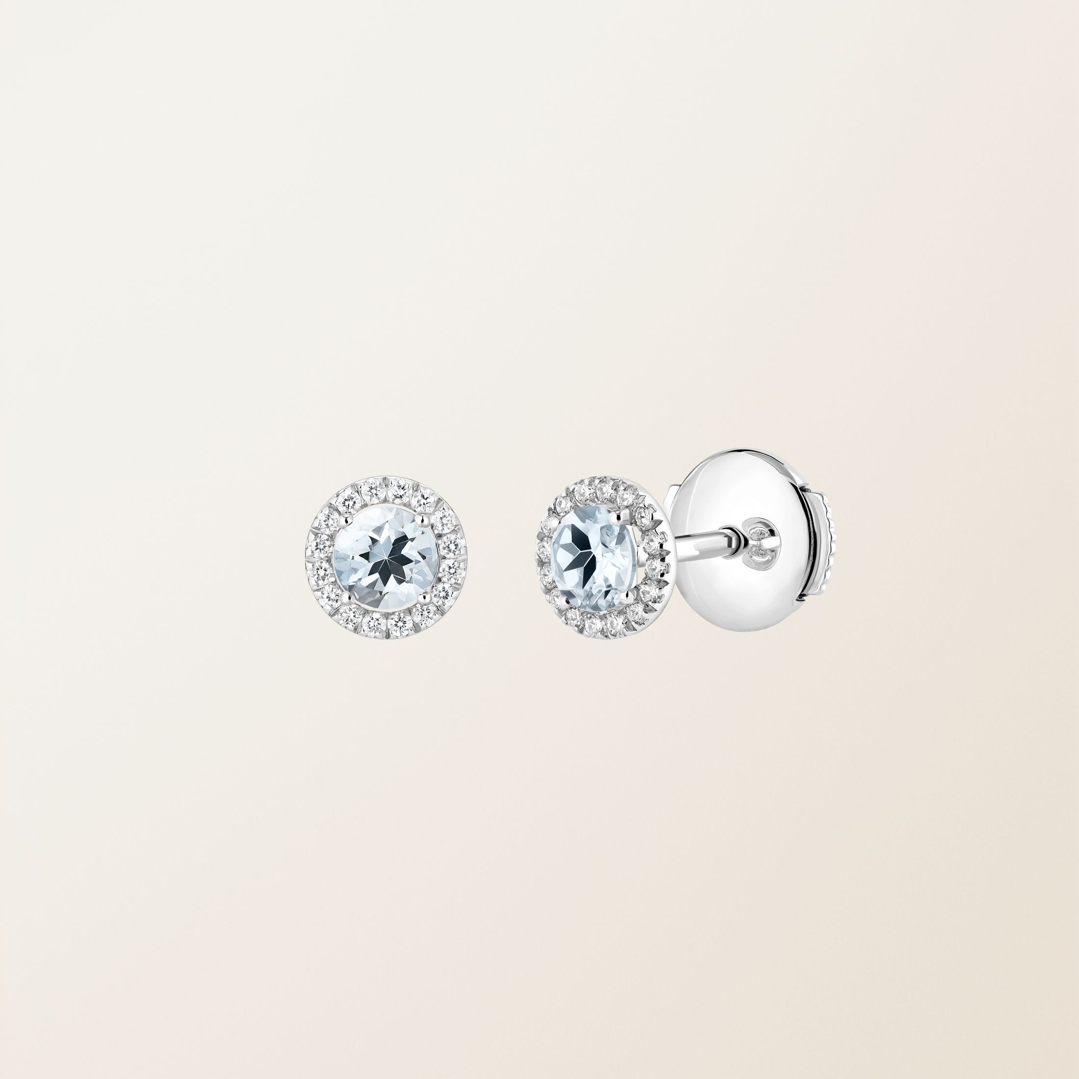Ohrringe 18K Weißgold Aquamarin Rétromantique S
