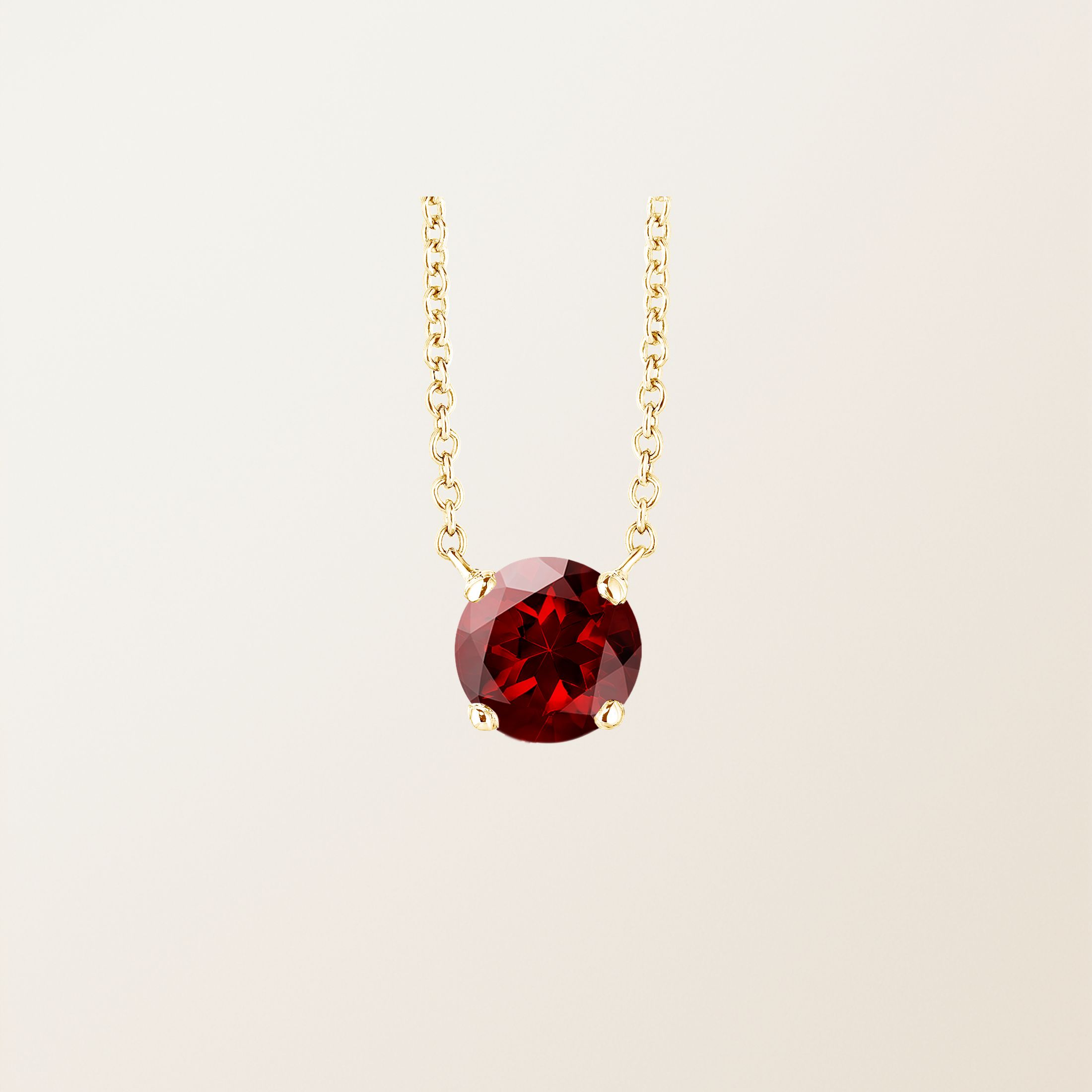 Pendentif Or jaune 18 cts Grenat Lady XXL