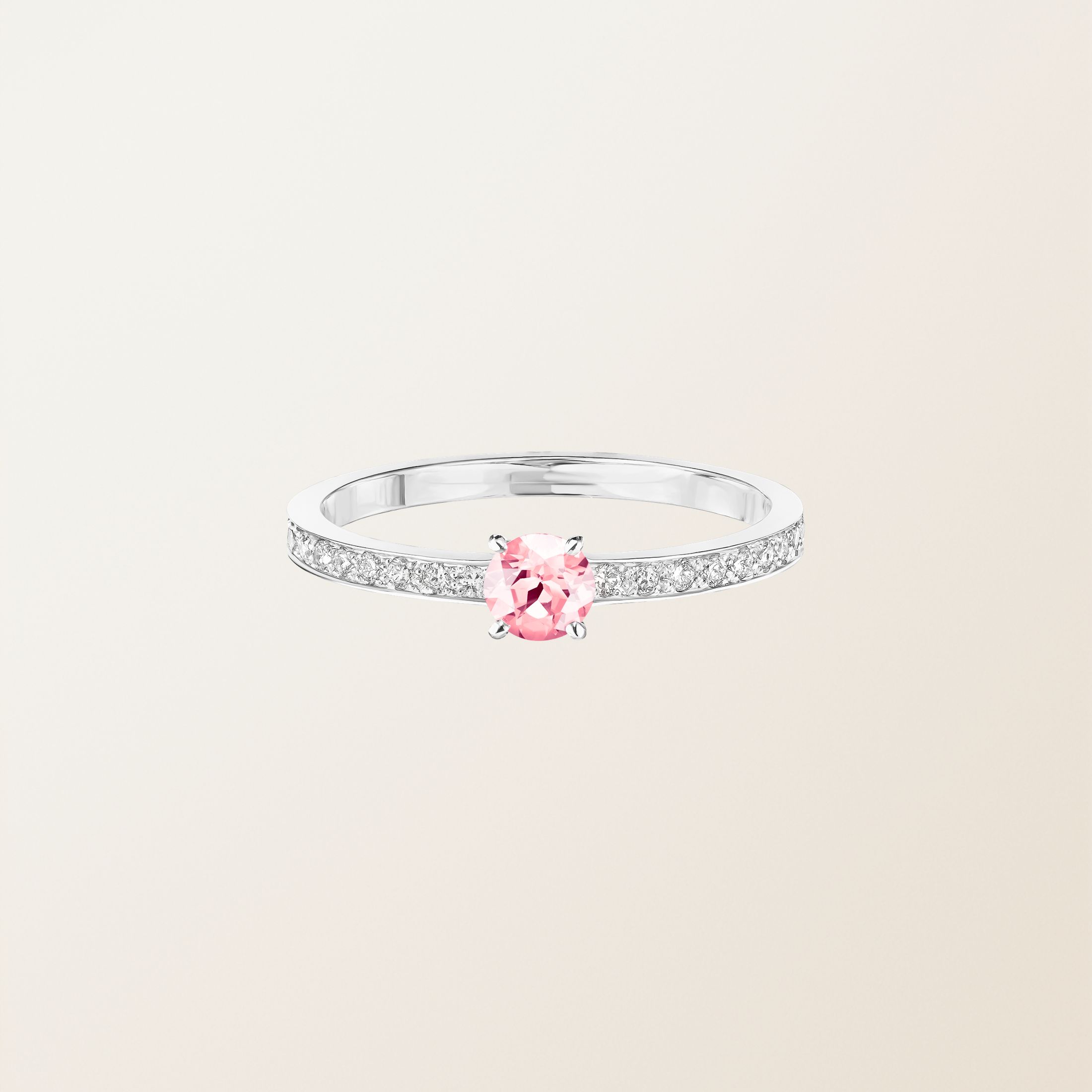 Bague Or blanc 18 cts Tourmaline Milady