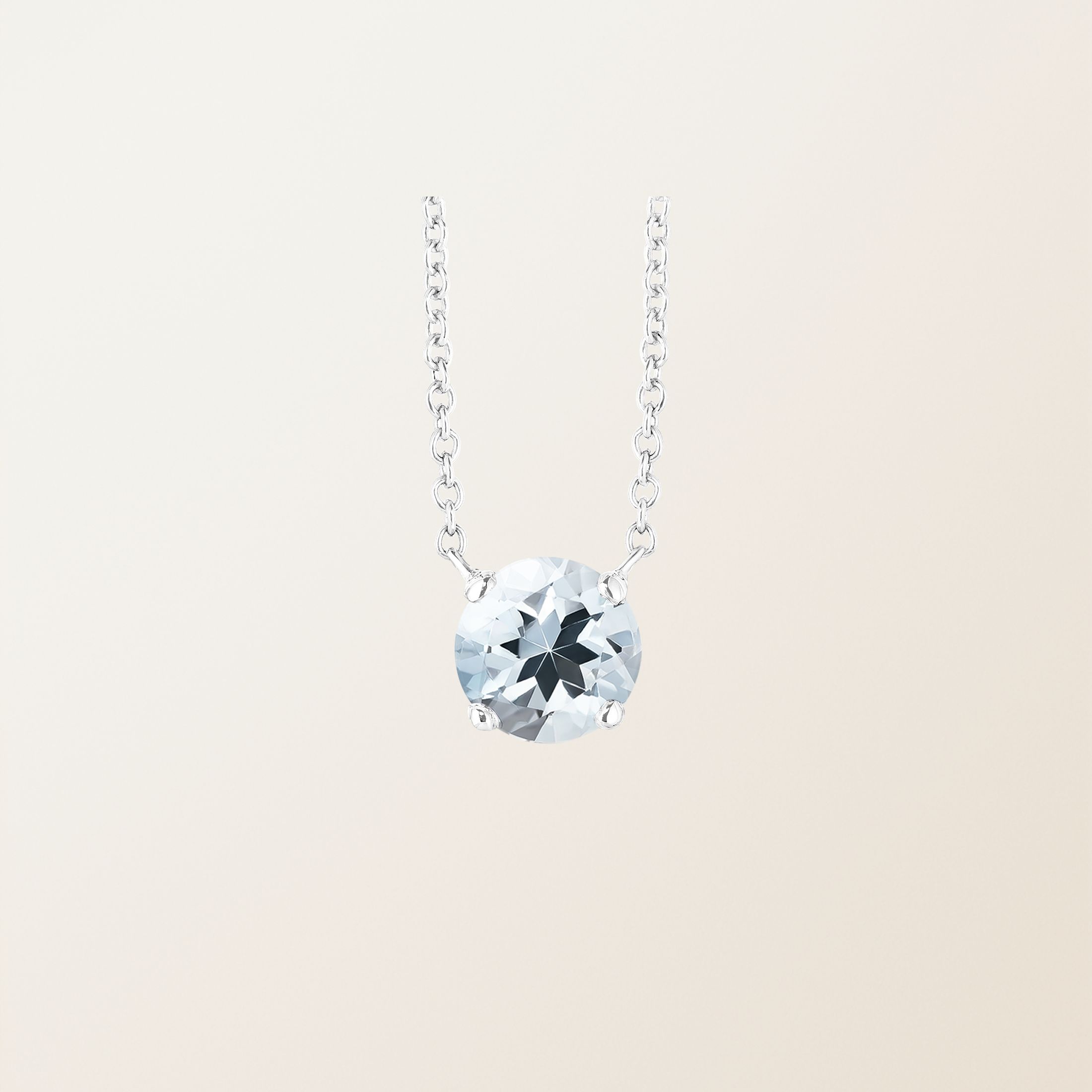 Pendentif Or blanc 18 cts Aigue-marine Lady XXL