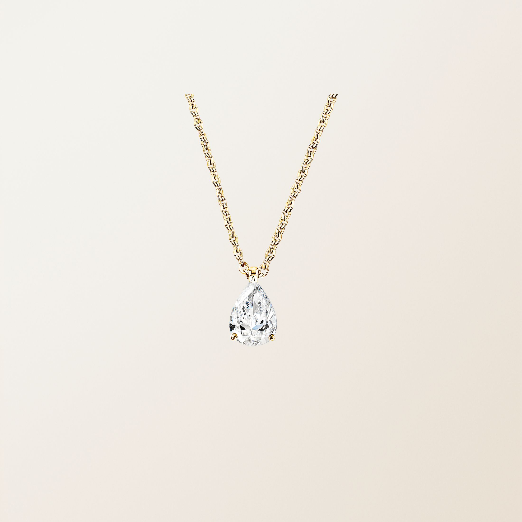 Anhänger 18K Gelbgold Diamant Lady Poire