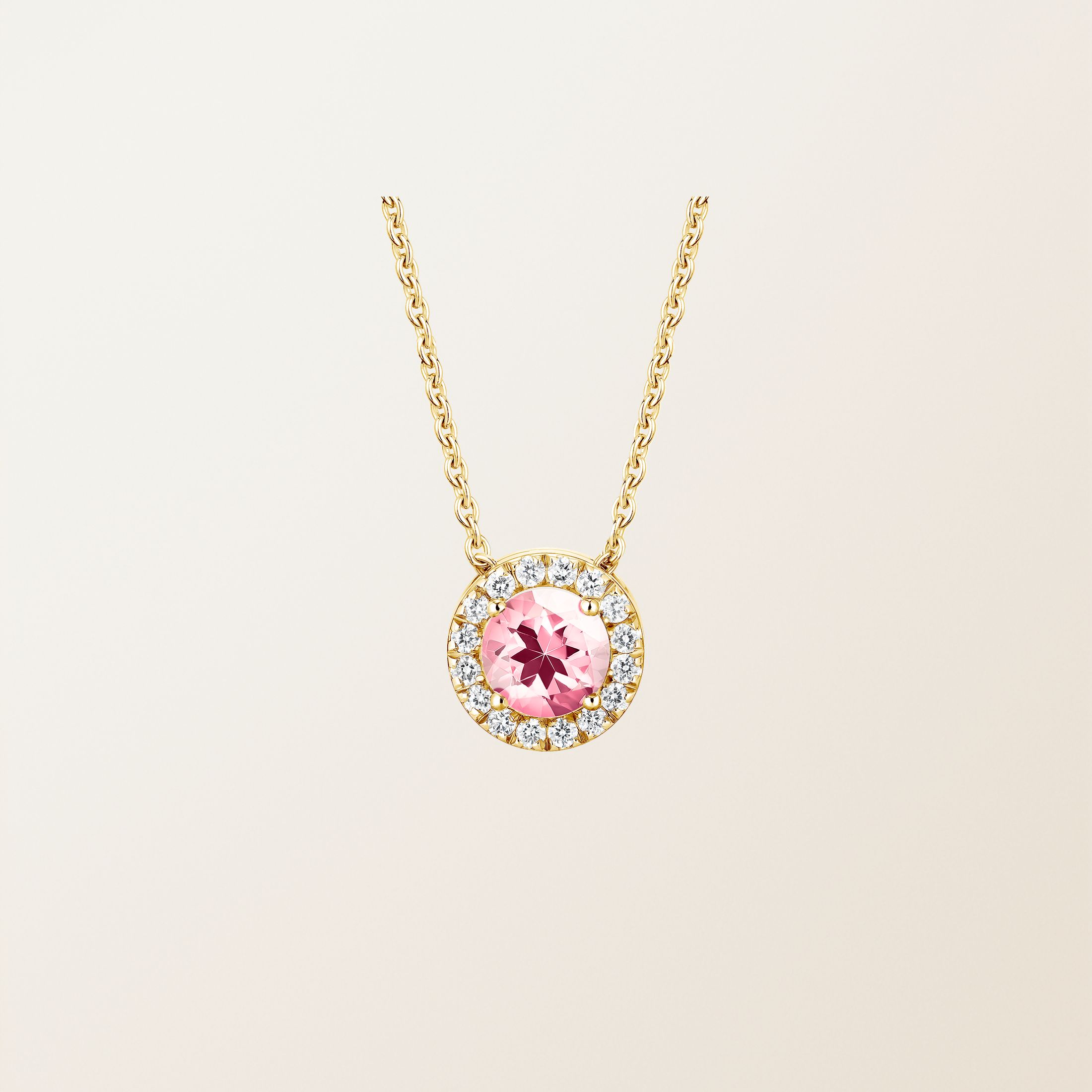 Pendentif Or jaune 18 cts Tourmaline Rétromantique M