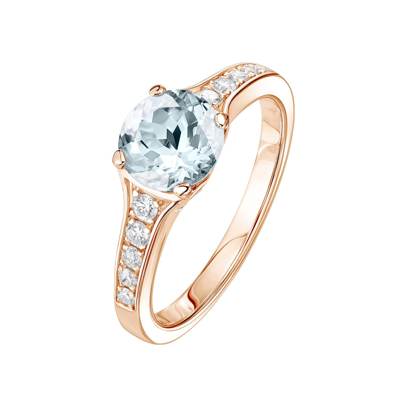 Bague Or rose Aigue-marine et diamants Victoria 1