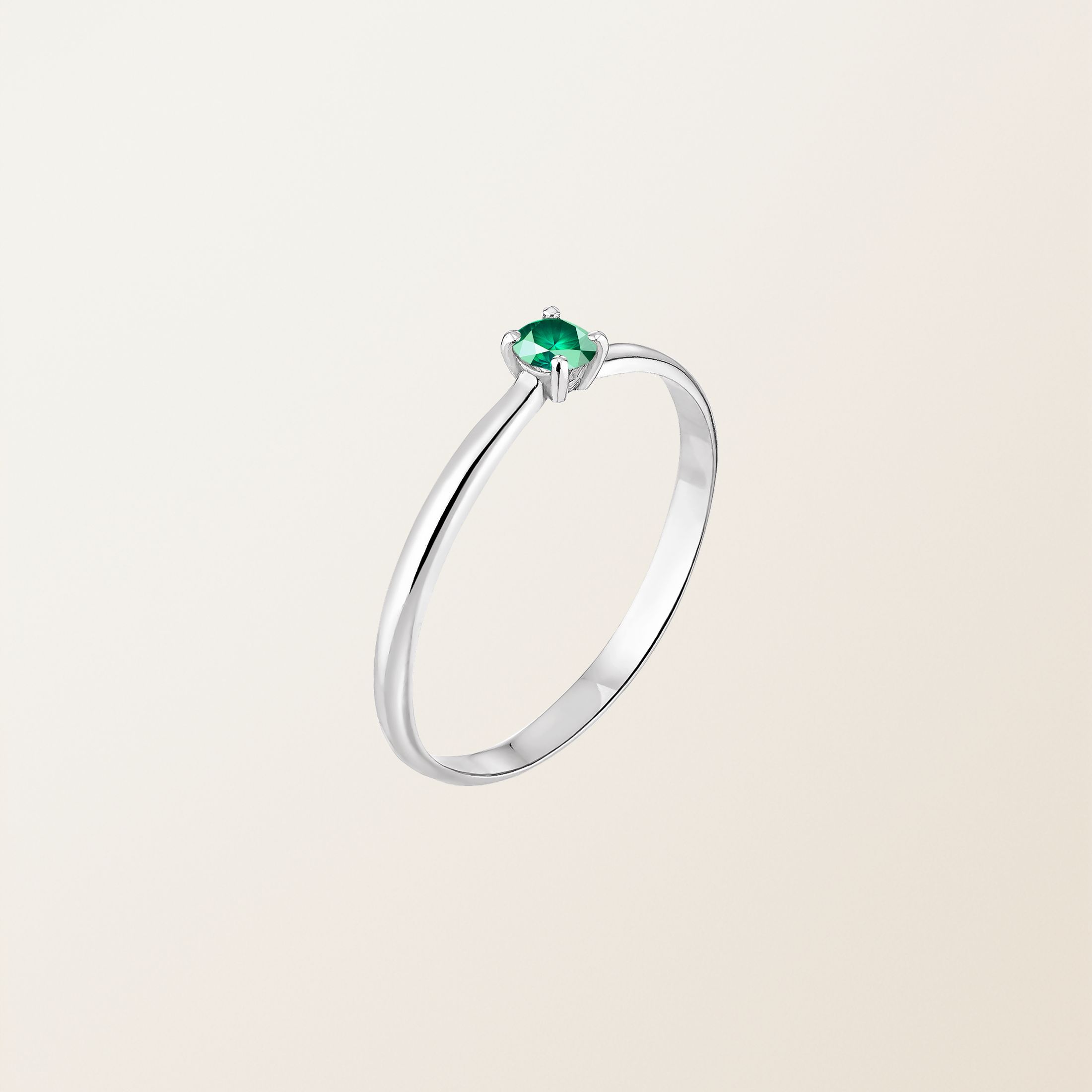 Bague Or blanc 18 cts Emeraude Mini Lady