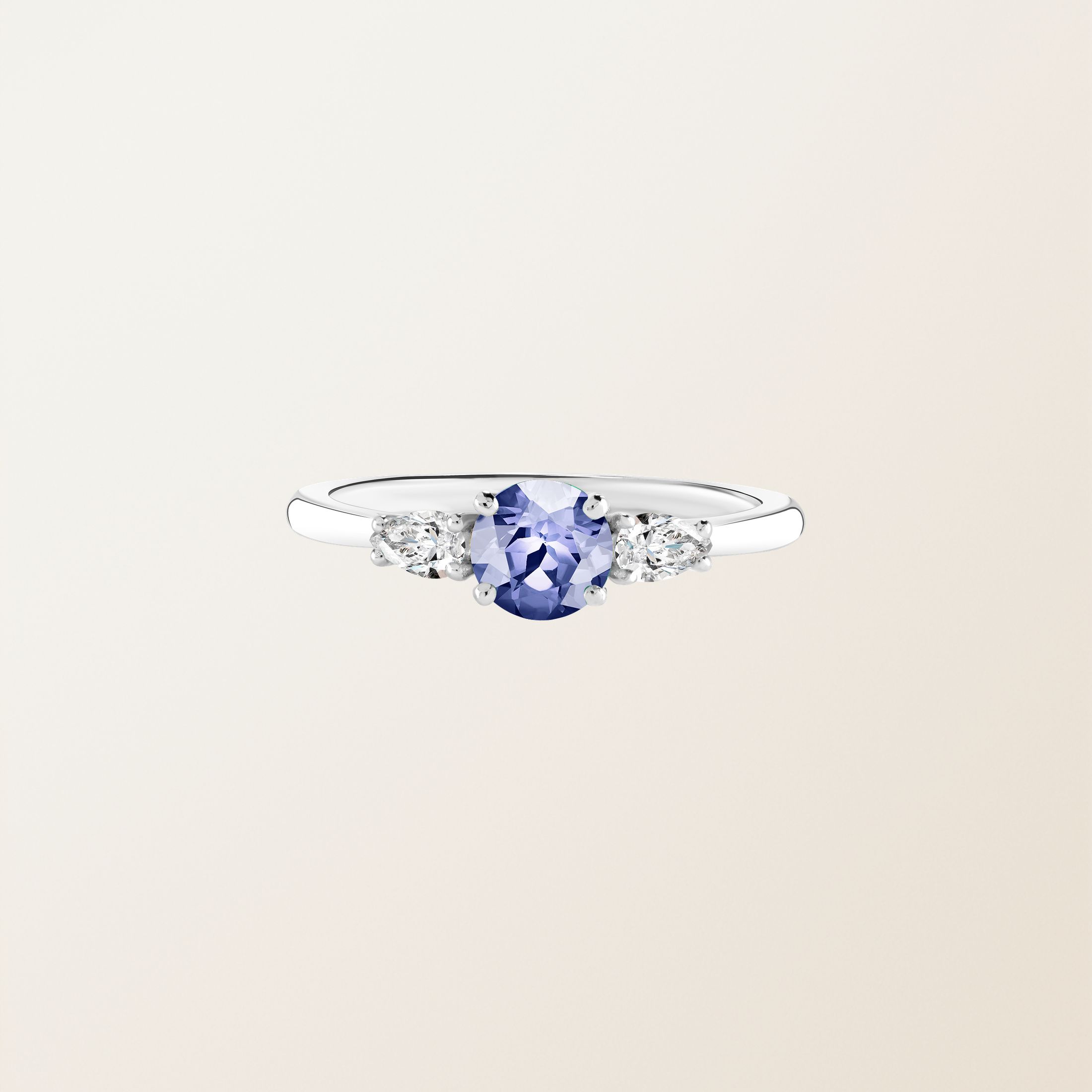 Bague Or blanc 18 cts Tanzanite Little Lady Duo de Poires