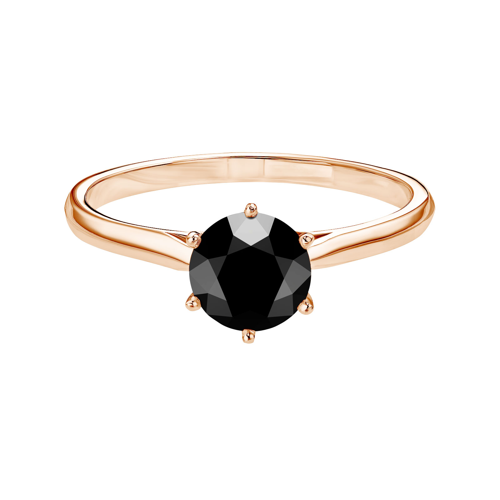 Bague Or rose Spinelle noir Lady 1