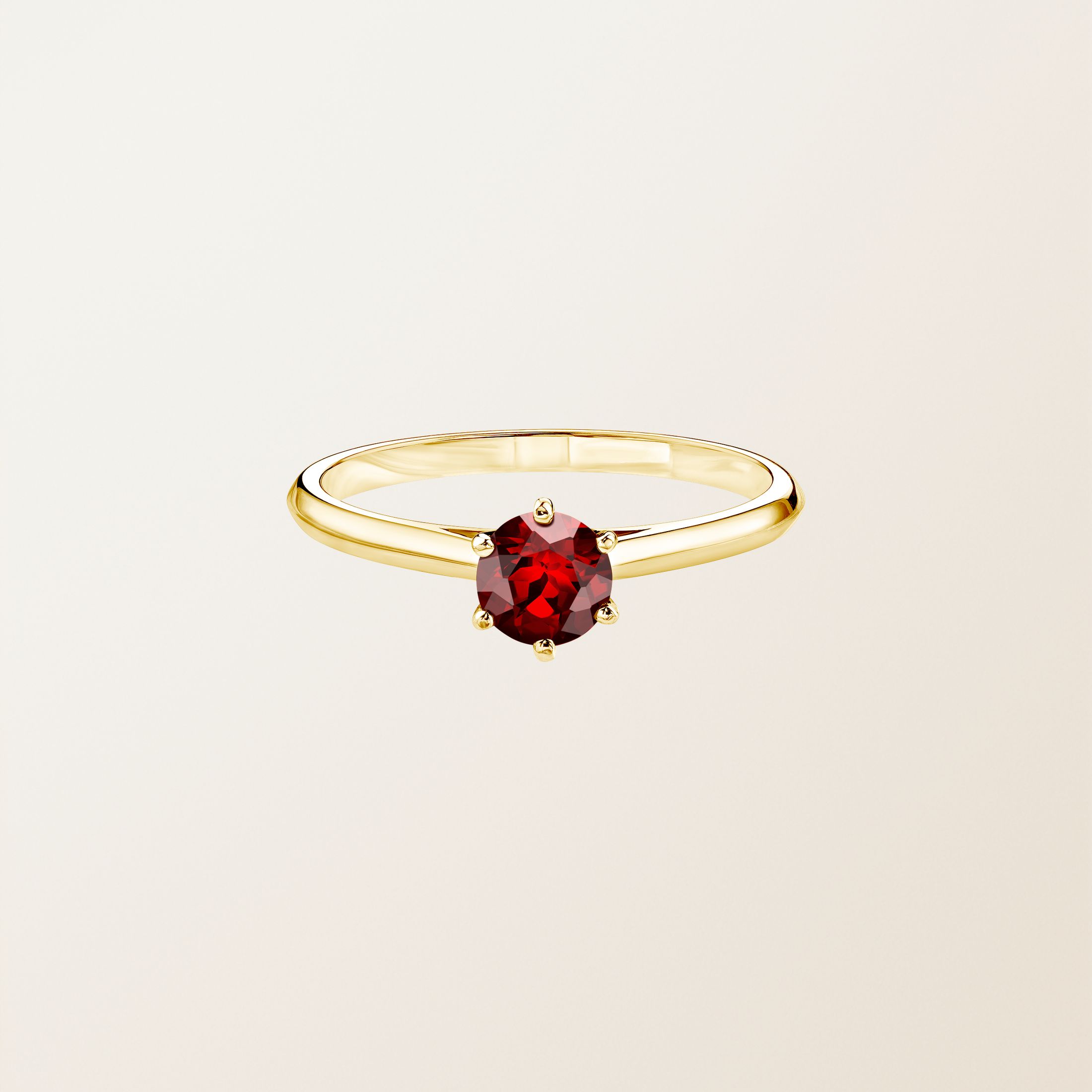 Bague Or jaune 18 cts Grenat Little Lady