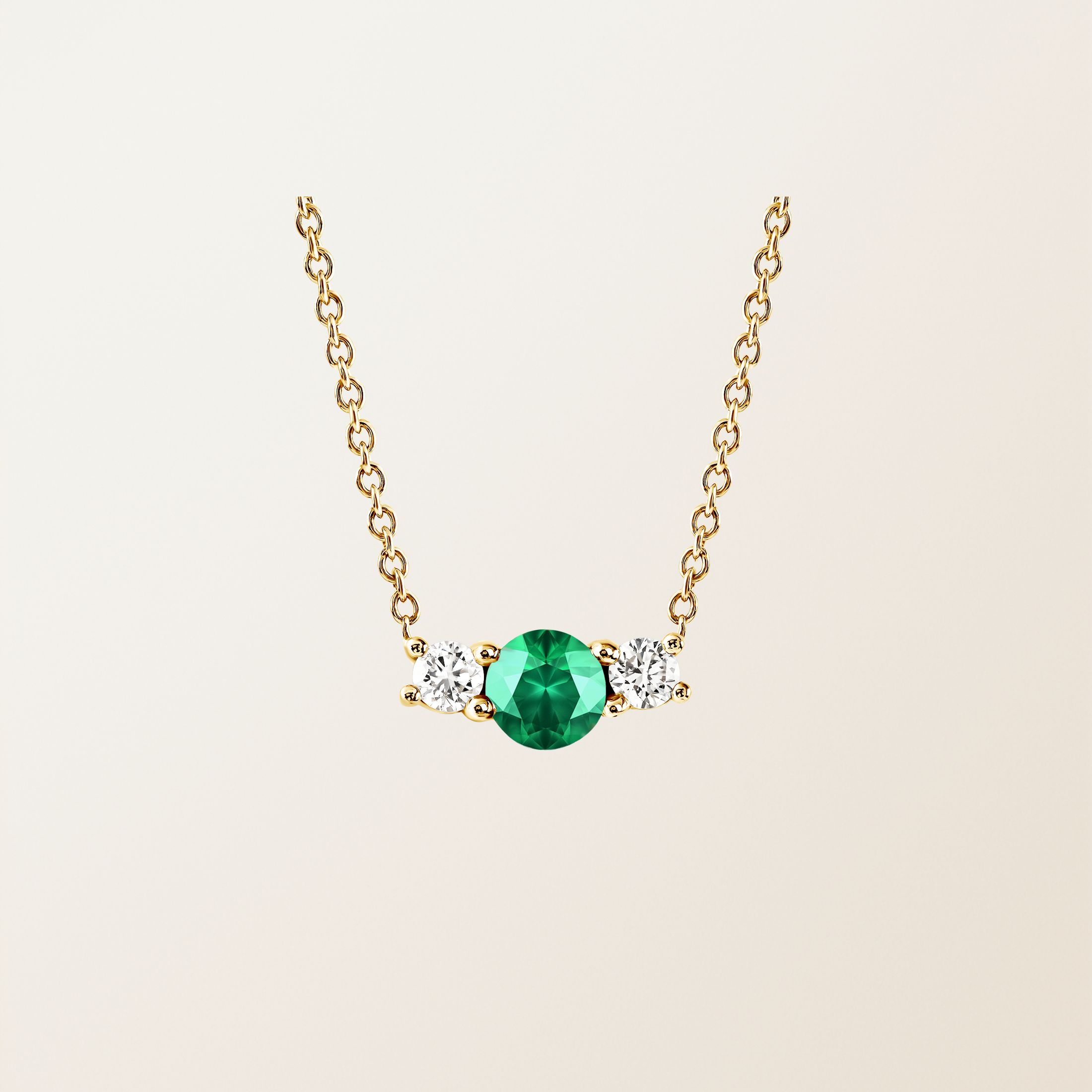 Anhänger 18K Gelbgold Smaragd Lady Duo