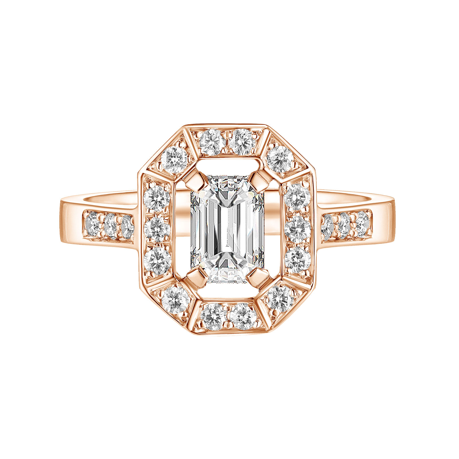 Bague Or rose Diamant Art Déco 1