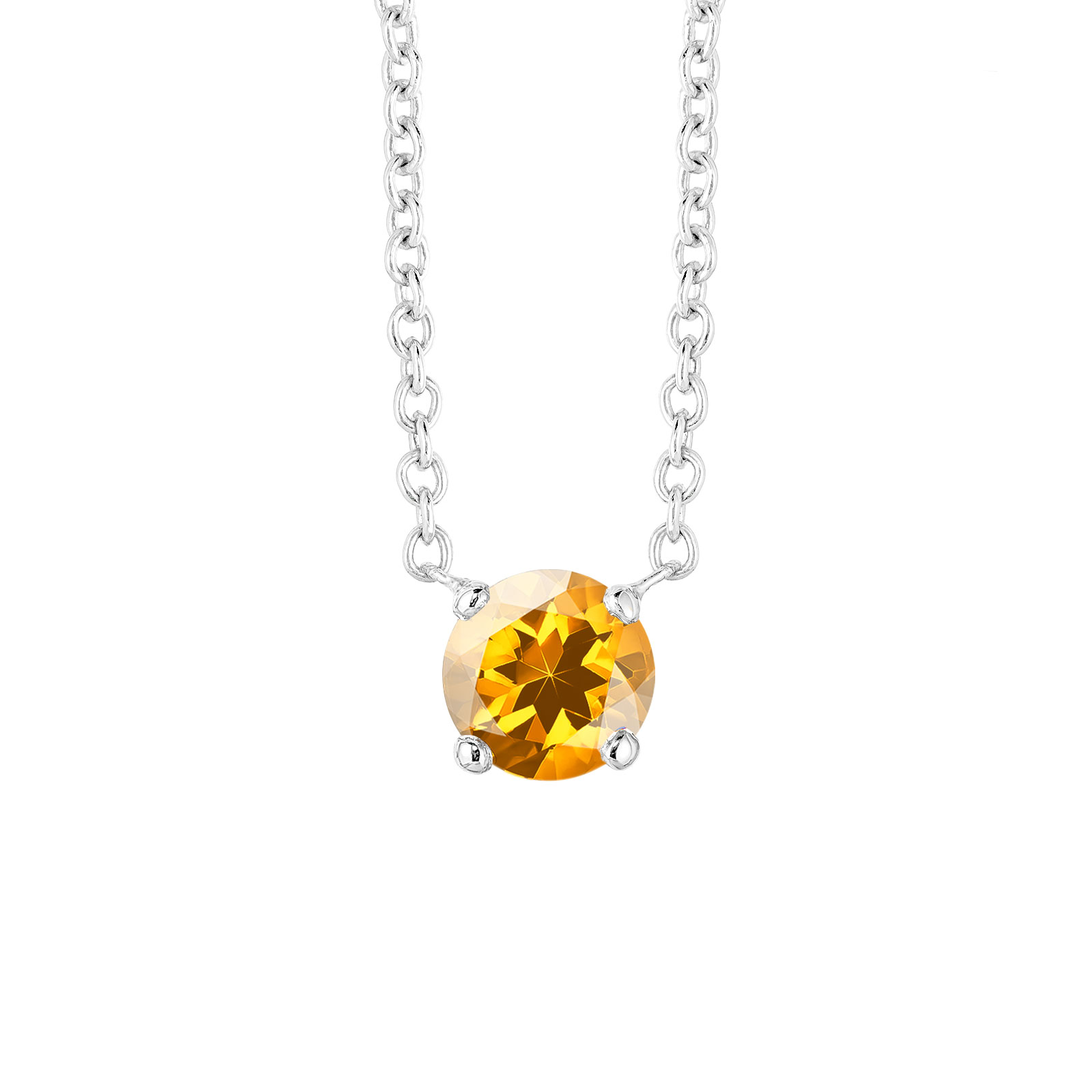 Pendentif Or blanc Citrine Lady XL 1