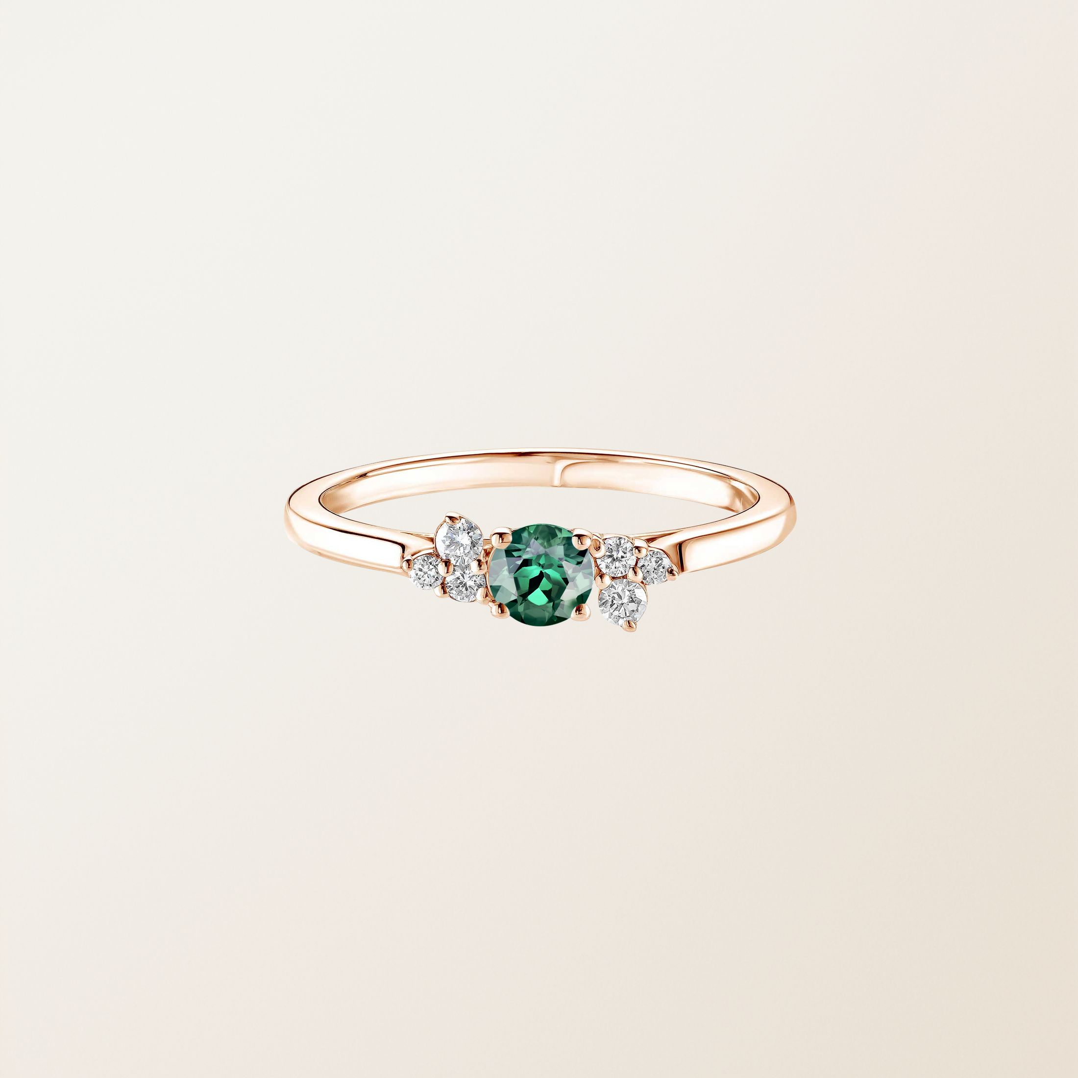 Baby EverBloom Rose Gold Green Tourmaline Ring