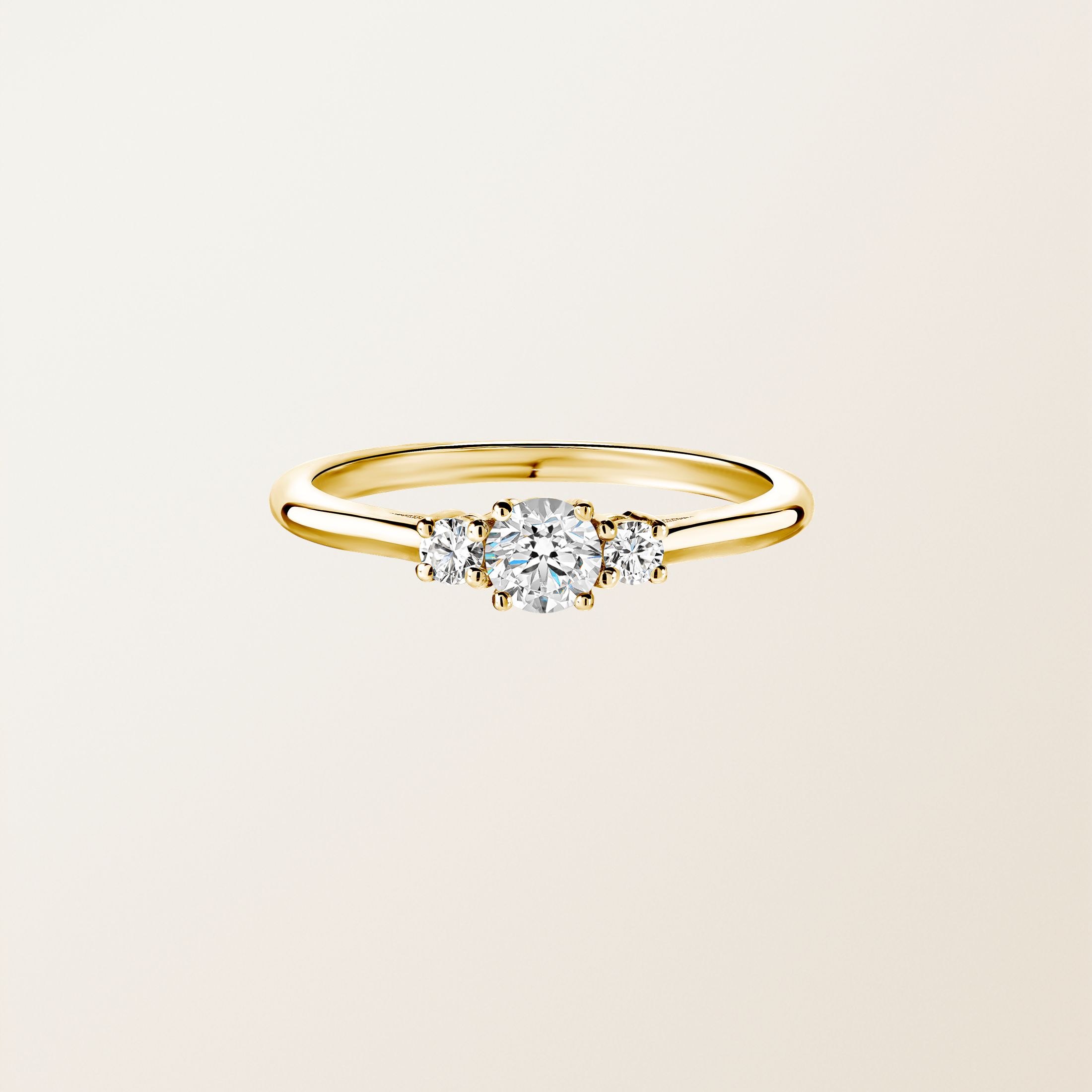 Bague Or jaune 18 cts Diamant Baby Lady Duo