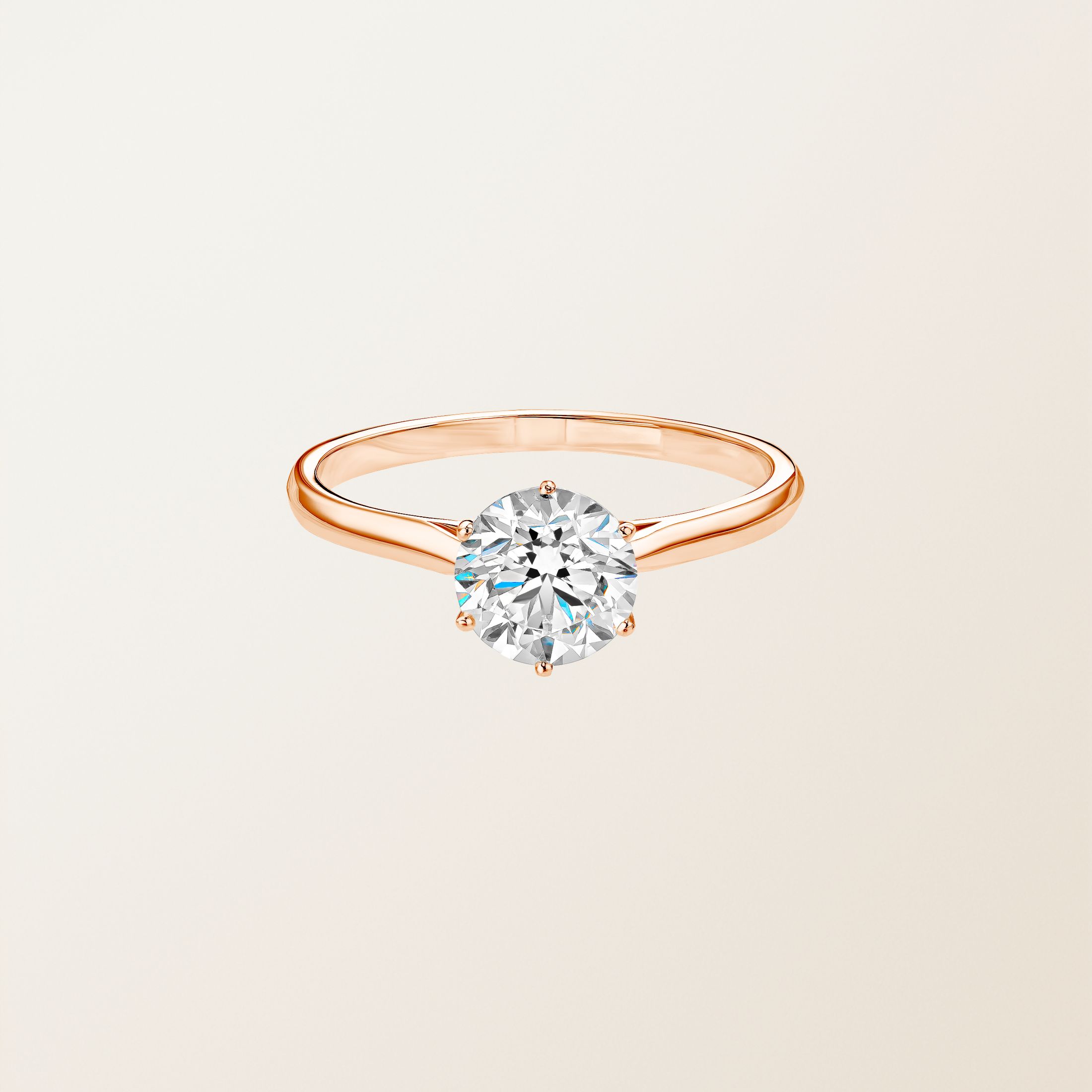Bague Or Rose 18 cts Diamant Lady 1 ct