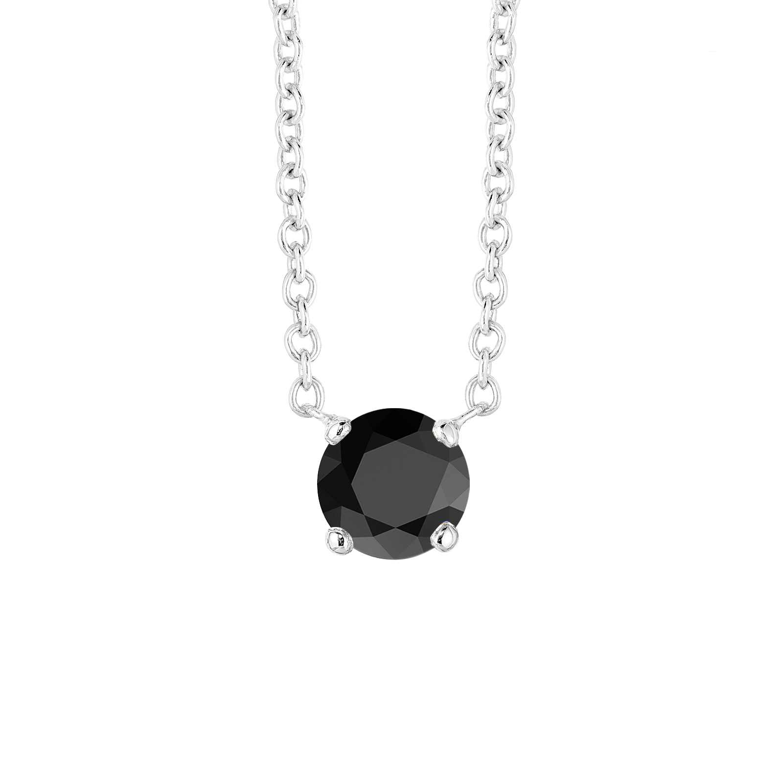 Pendentif Or blanc Spinelle noir Lady XL 1