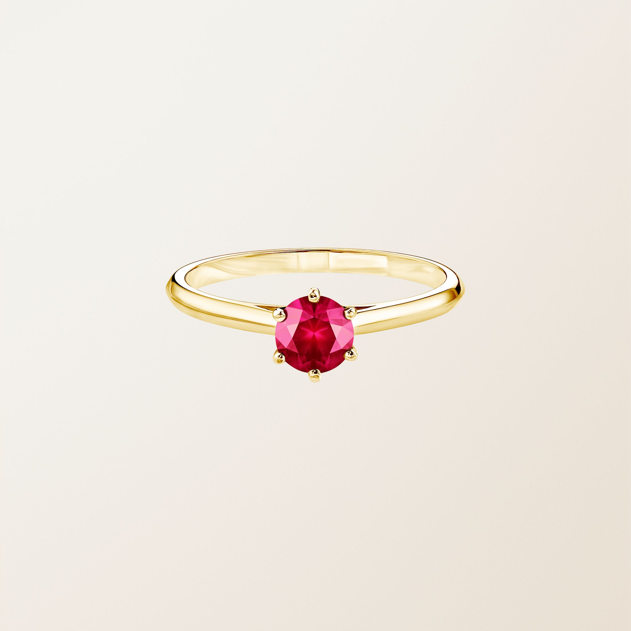 Bague Or jaune 18 cts Rubis Little Lady