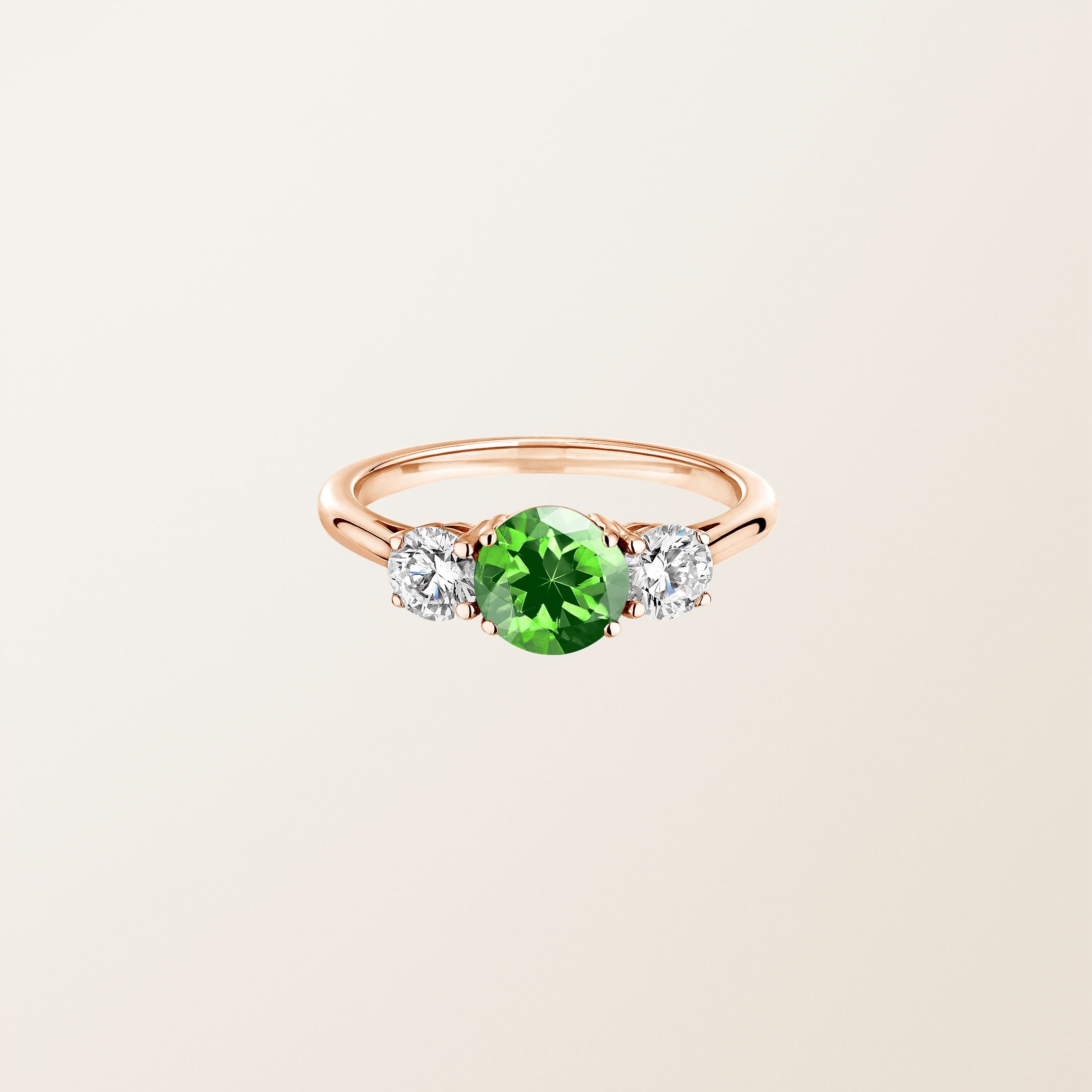 Bague Or rose 18 cts Tsavorite Lady Duo