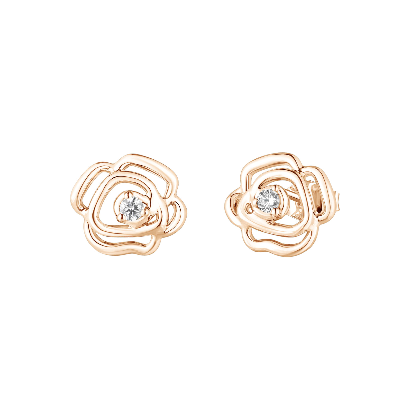 Boucles d'oreilles Or rose Diamant PrimaRosa Duo S 1