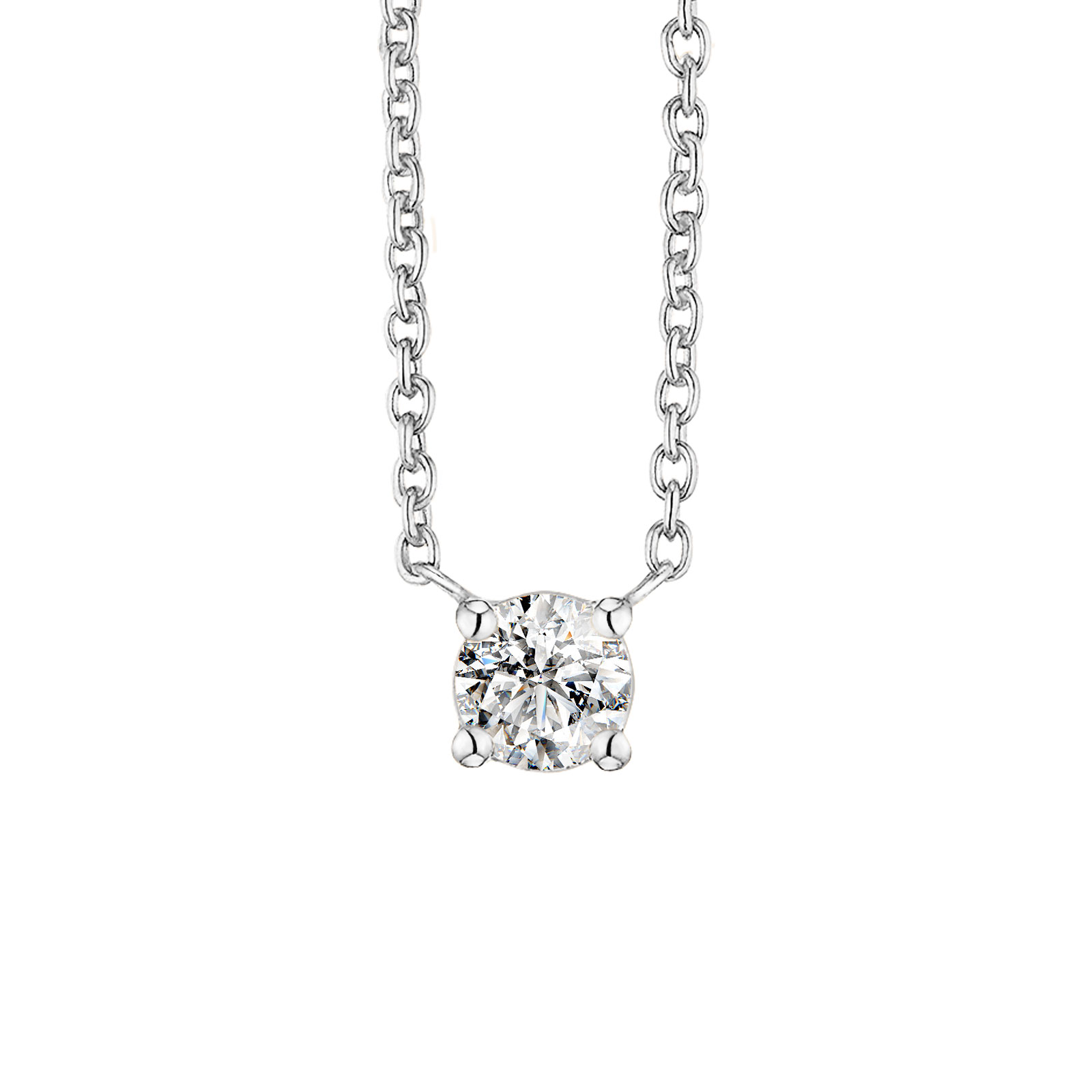 Pendentif Or blanc Diamant Lady 1