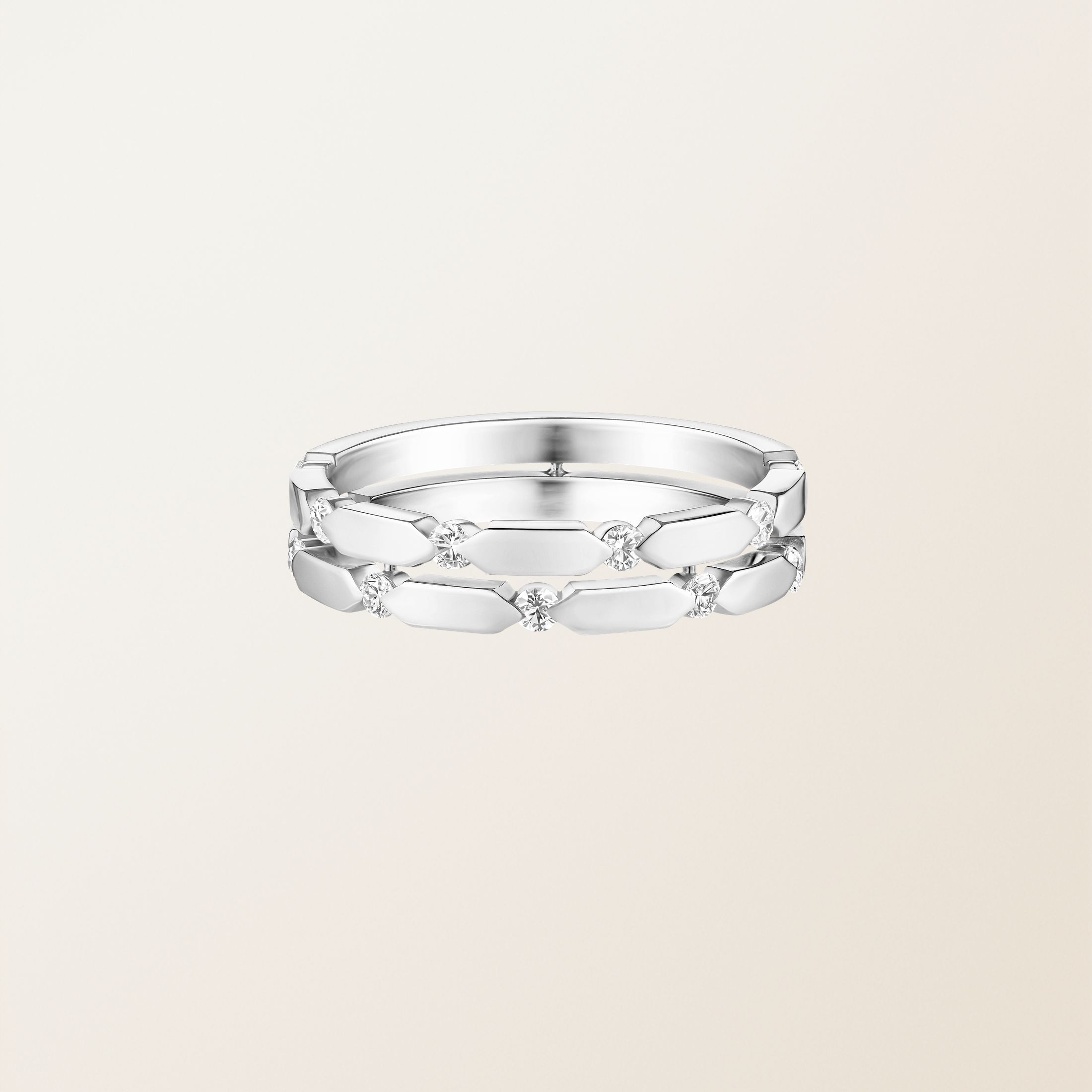 Bague Or blanc 18 cts Diamant MET Duo S