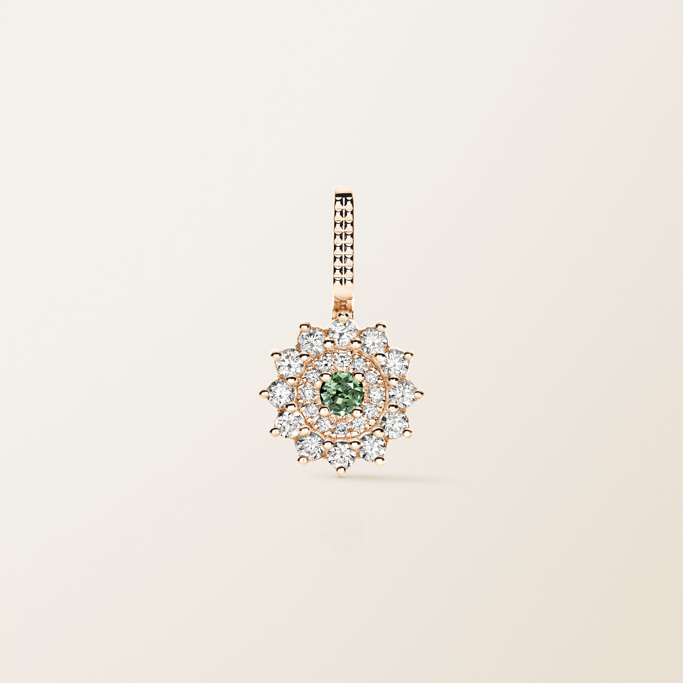 Rose gold, Green Sapphire