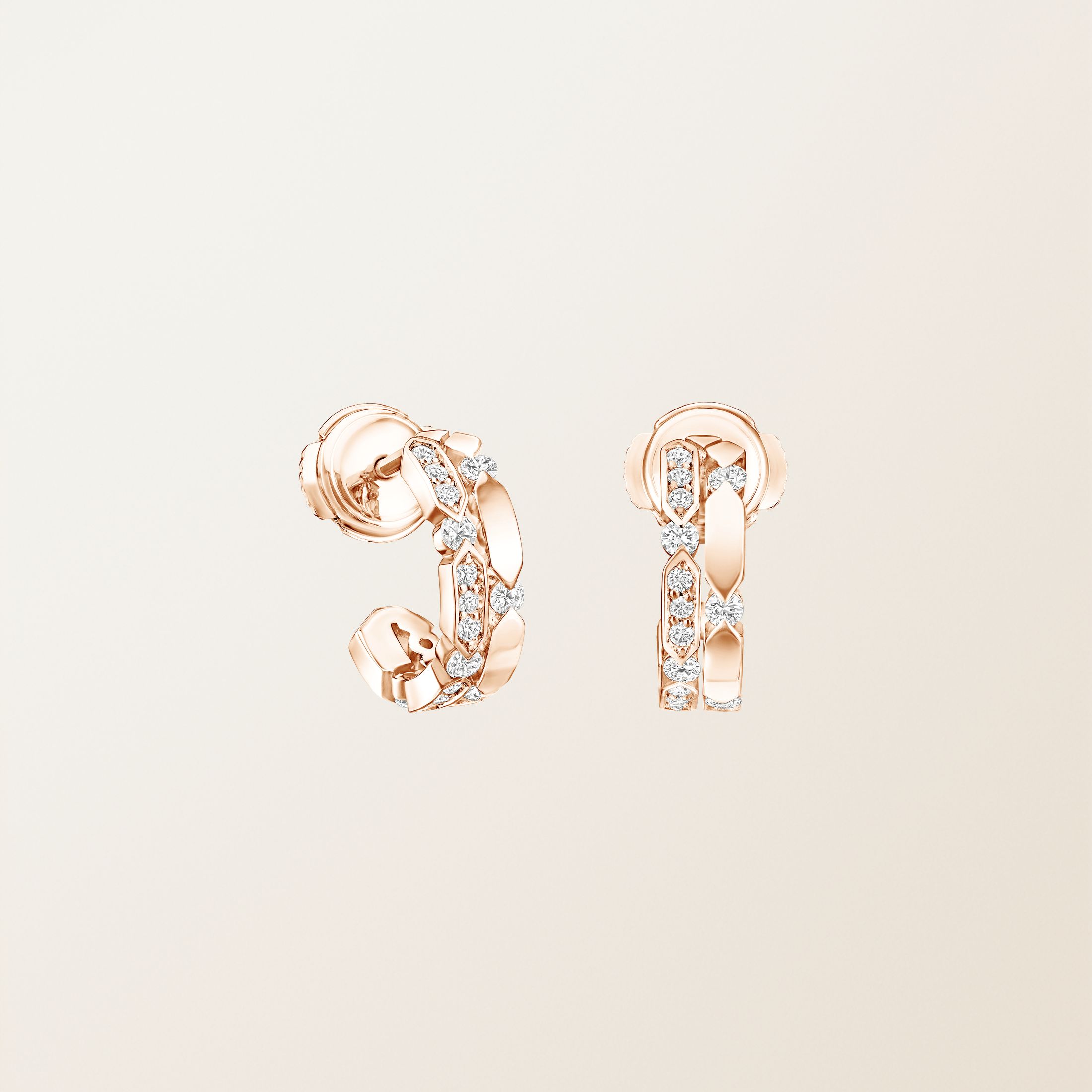 Boucles d'oreilles Or rose 18 cts Diamant MET