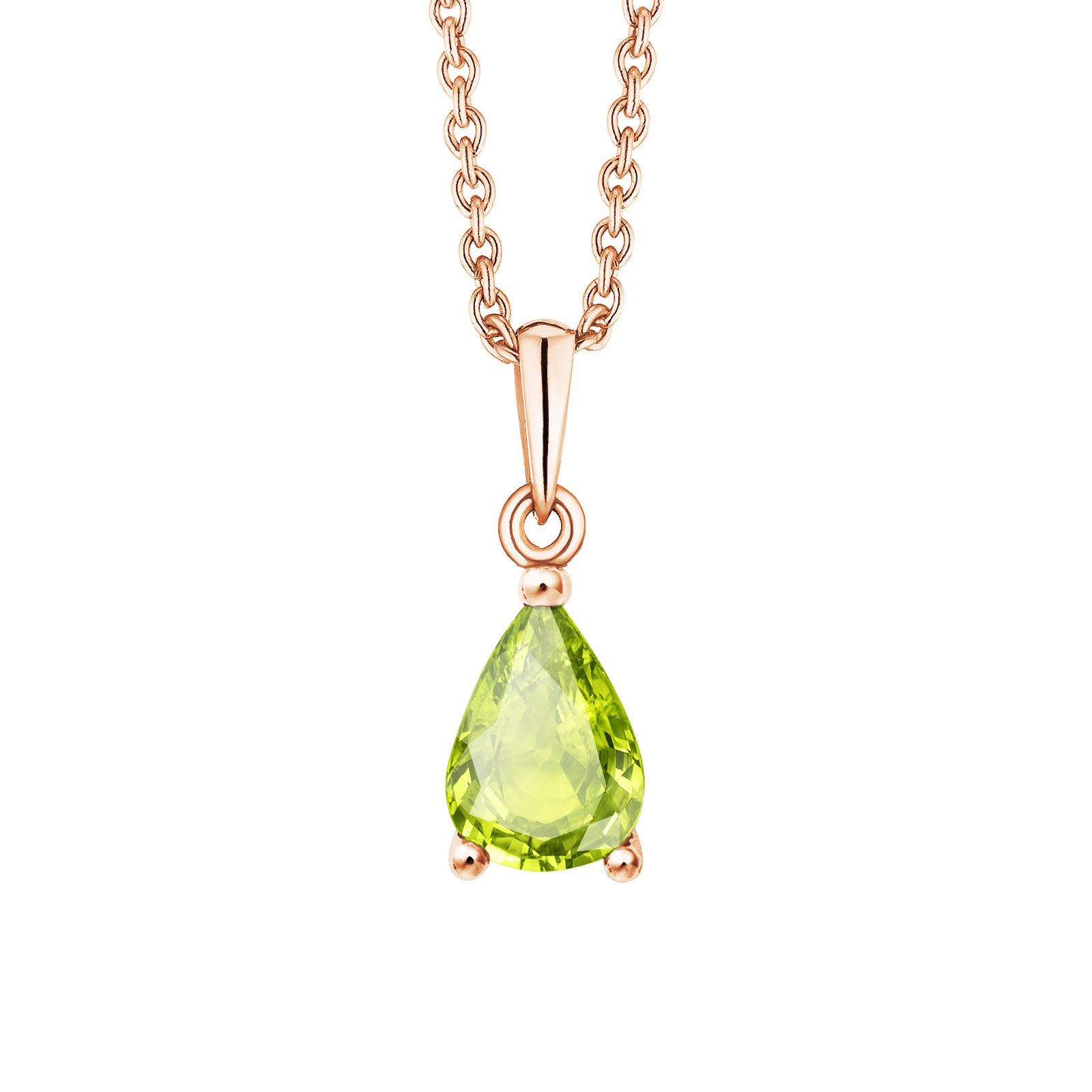 Pendentif Or rose Péridot Goutte 1