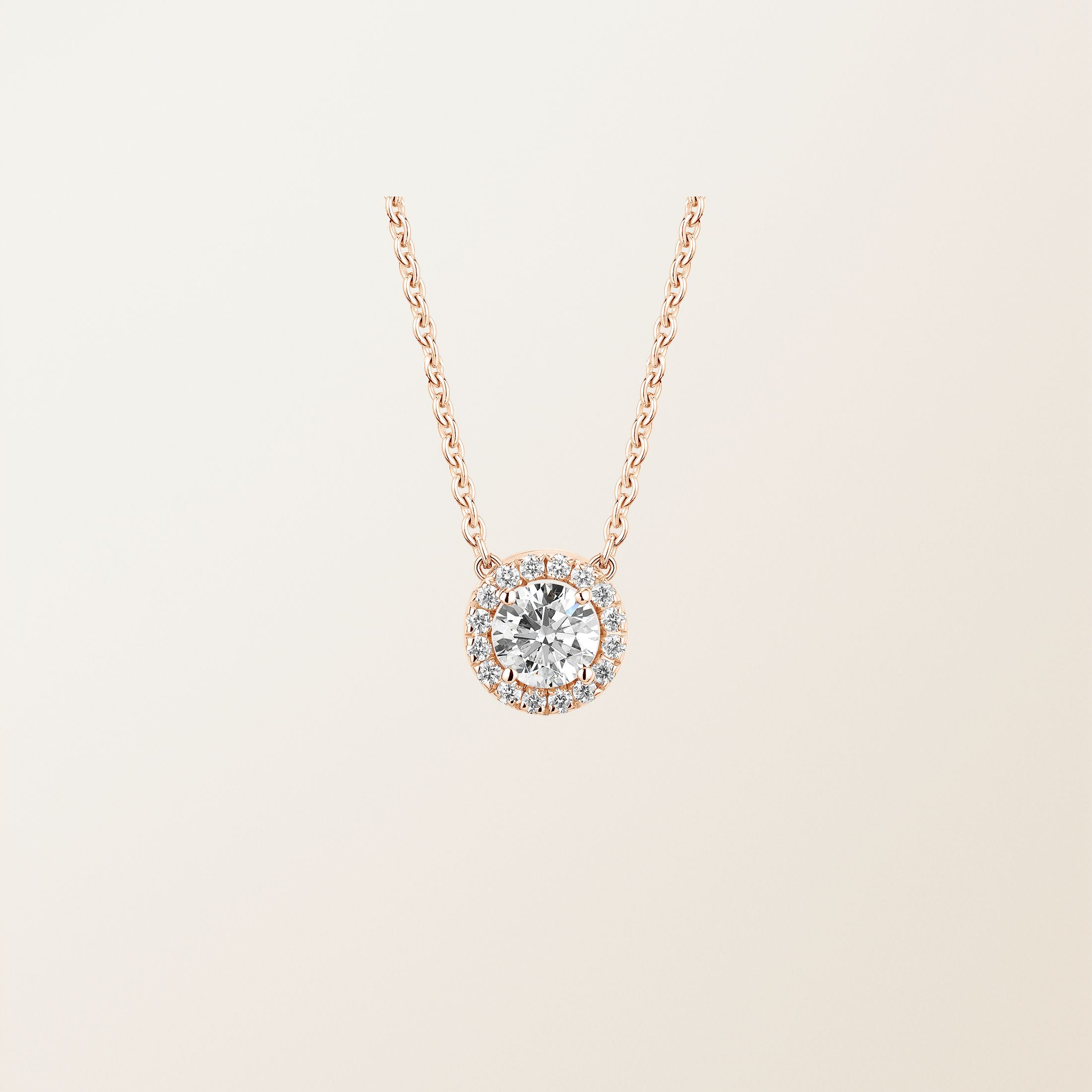 Pendentif Or rose 18 cts Diamant Rétromantique S