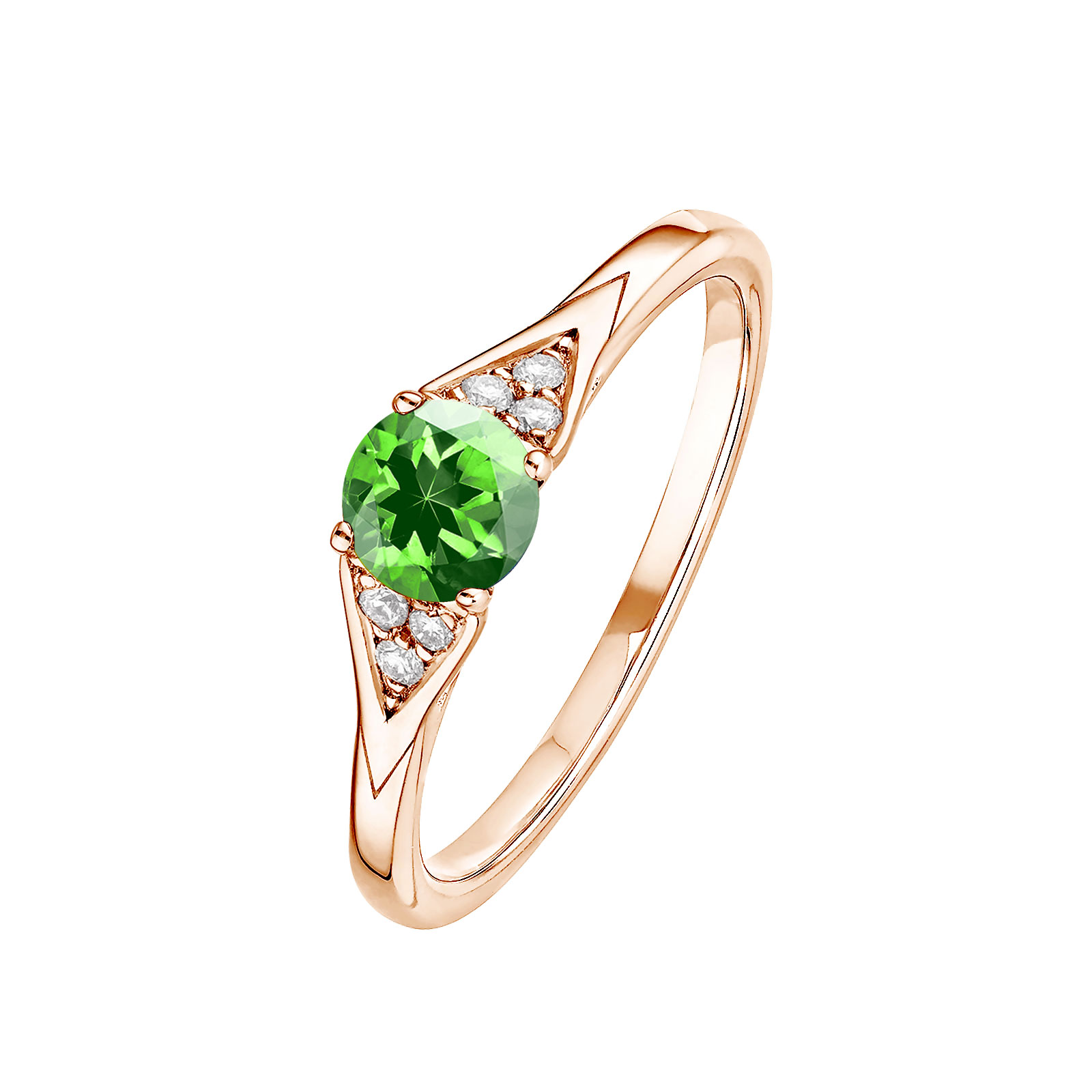 Bague Or rose Tsavorite et diamants Lady Trio 1