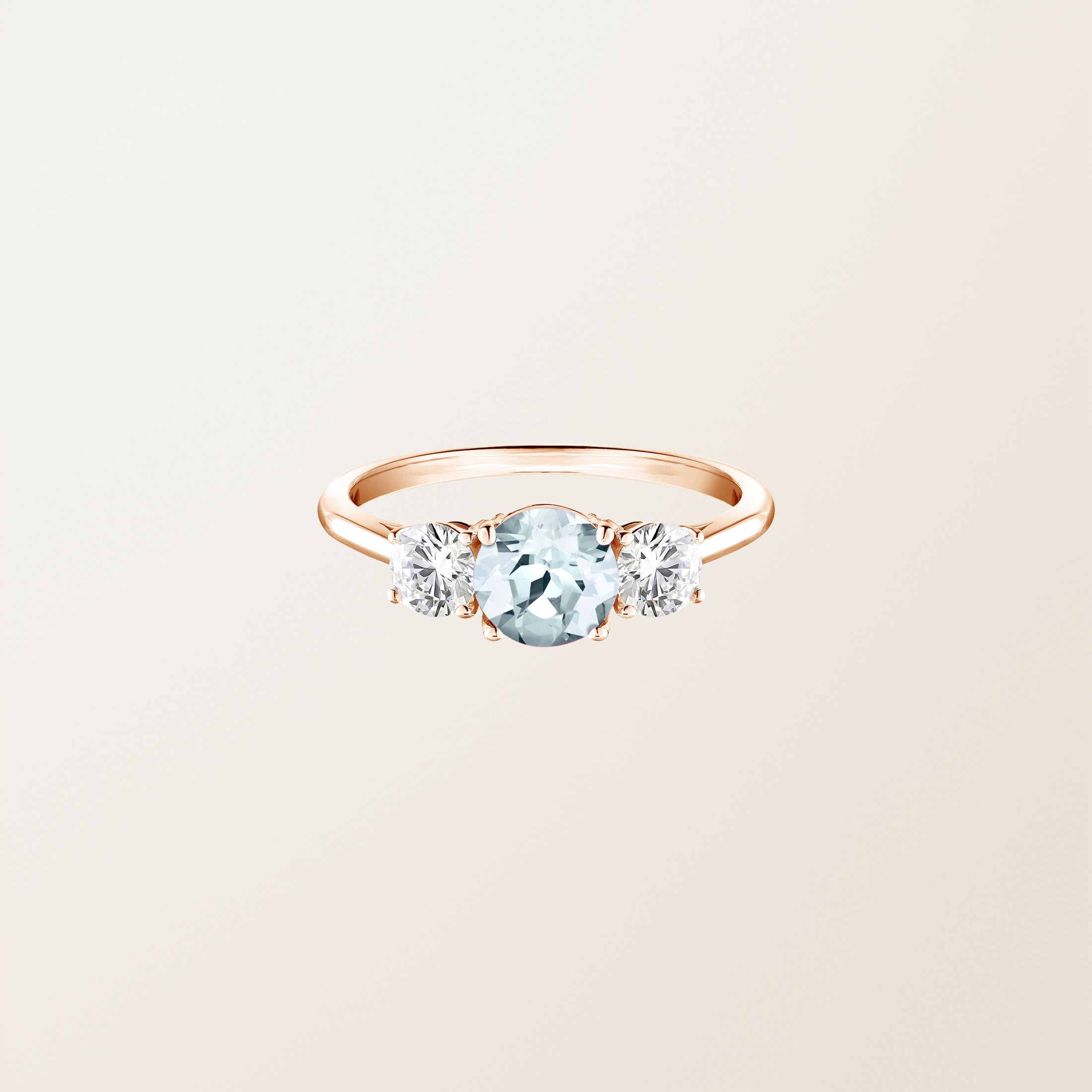 Ring 18K Roségold Aquamarin Little Lady Duo