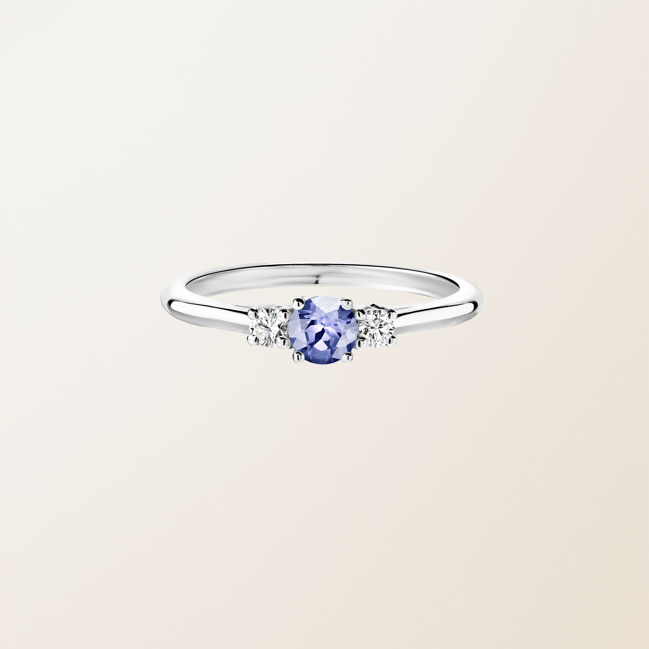 Bague Or blanc 18 cts Tanzanite Baby Lady Duo