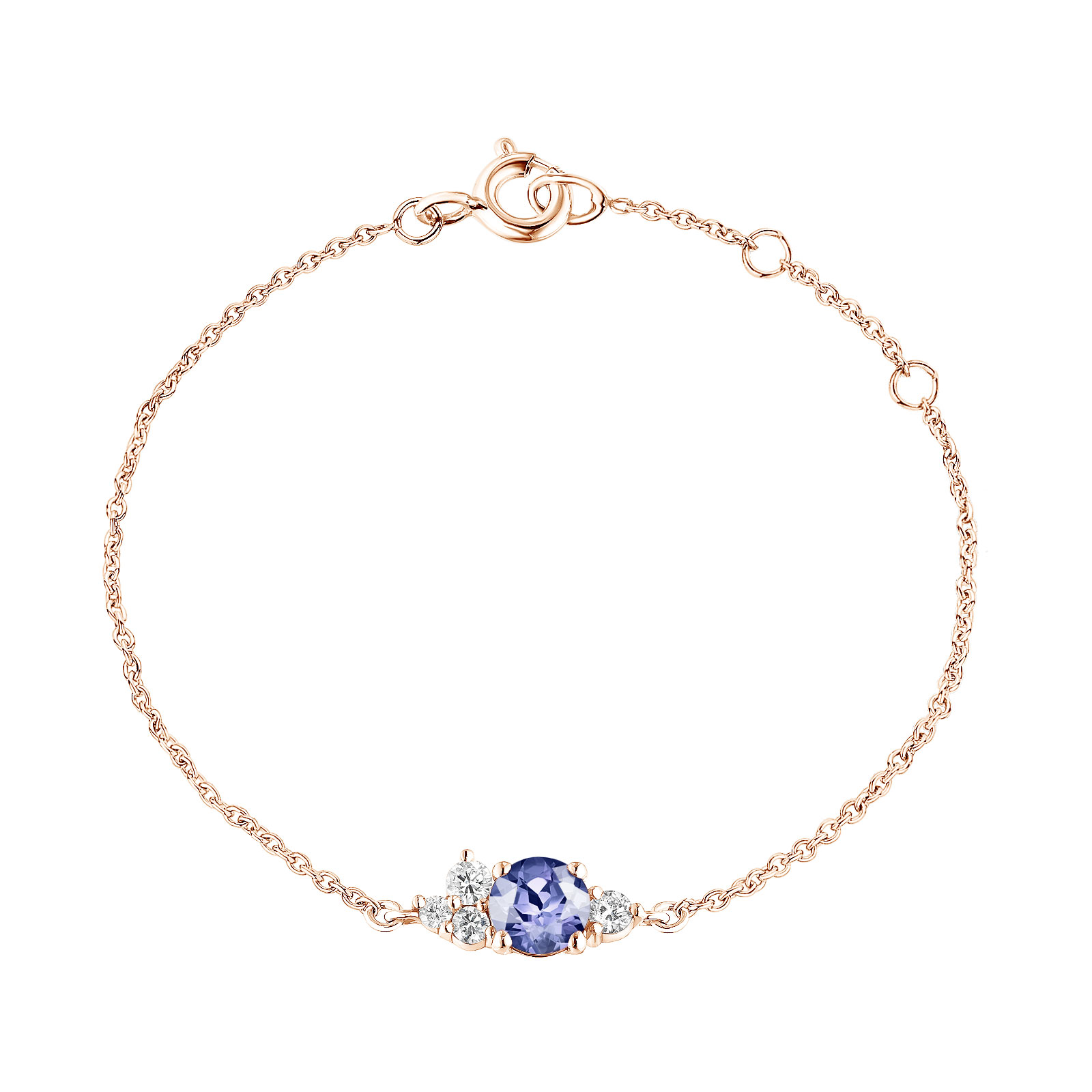 Bracelet Or rose Tanzanite et diamants Baby EverBloom 1