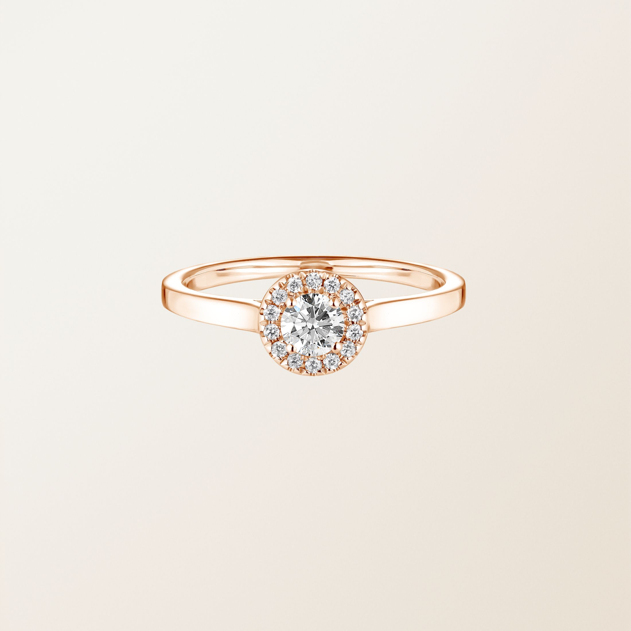 Bague Or rose 18 cts Diamant Rétromantique S