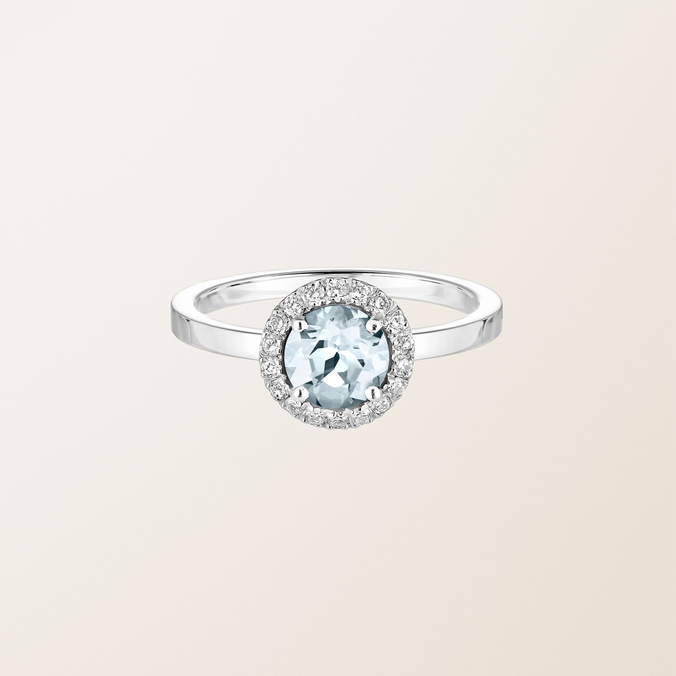 Ring Platin Aquamarin Rétromantique L