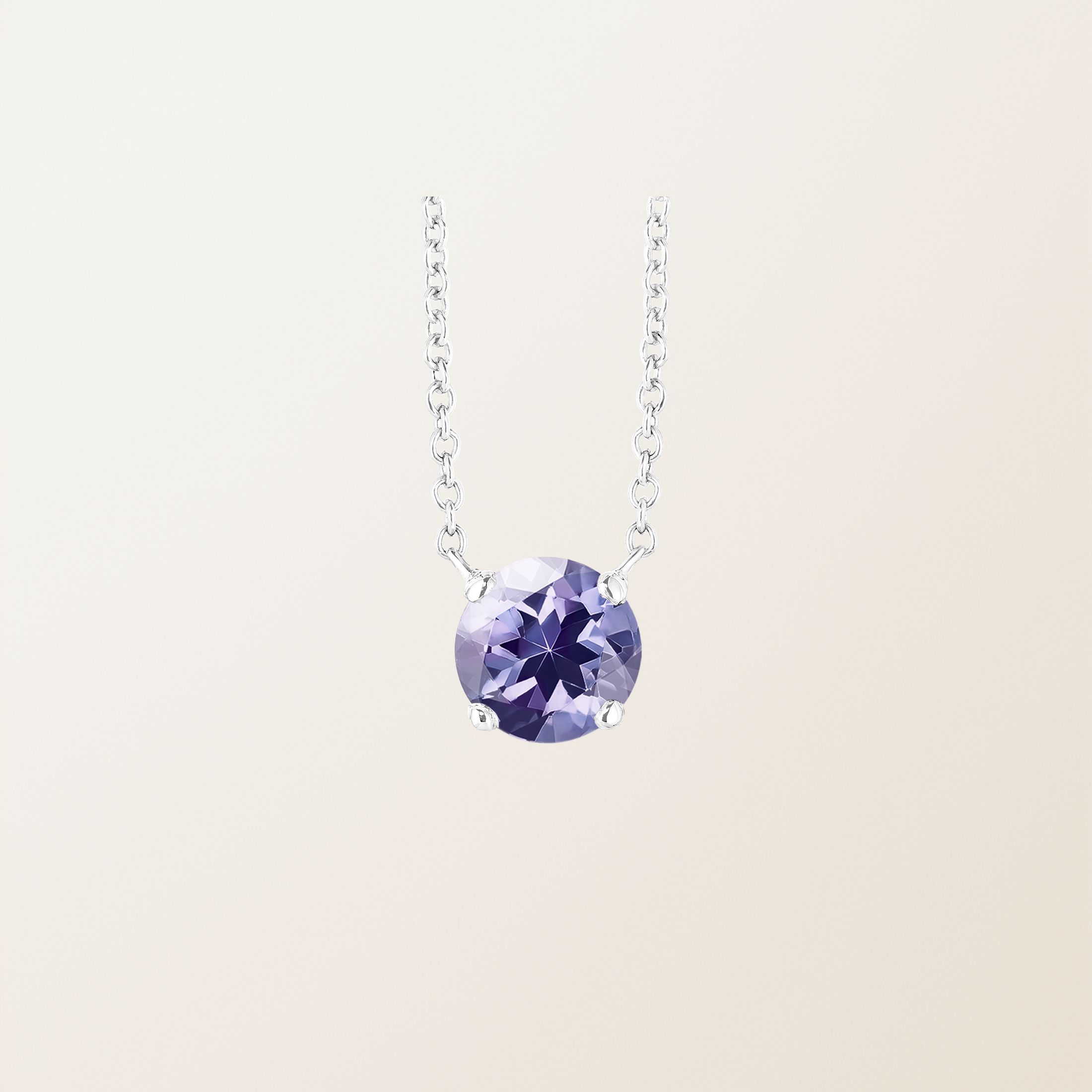 Pendentif Or blanc 18 cts Tanzanite Lady XXL