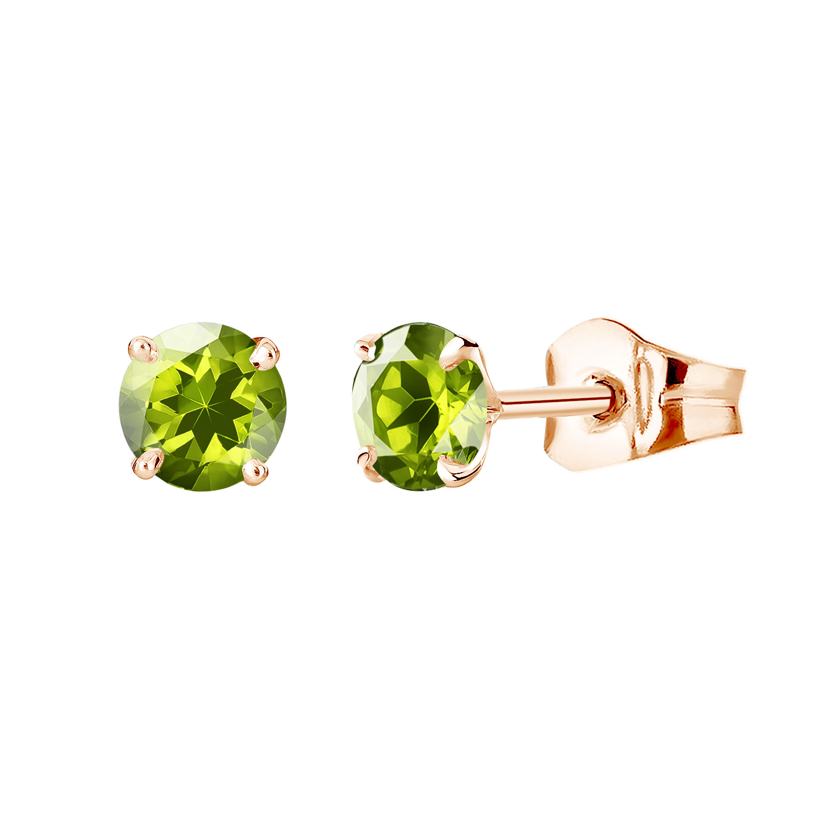 Boucles d'oreilles Or rose Péridot Lady XL 1