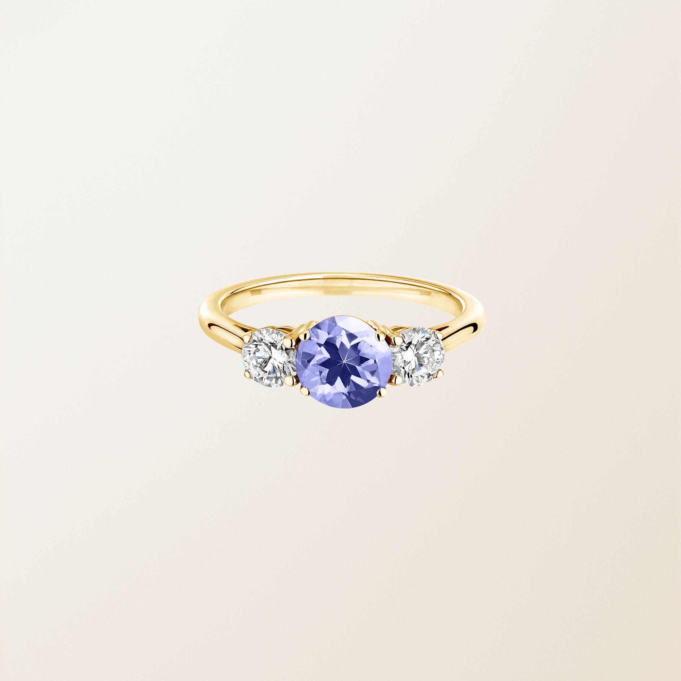 Bague Or jaune 18 cts Tanzanite Lady Duo