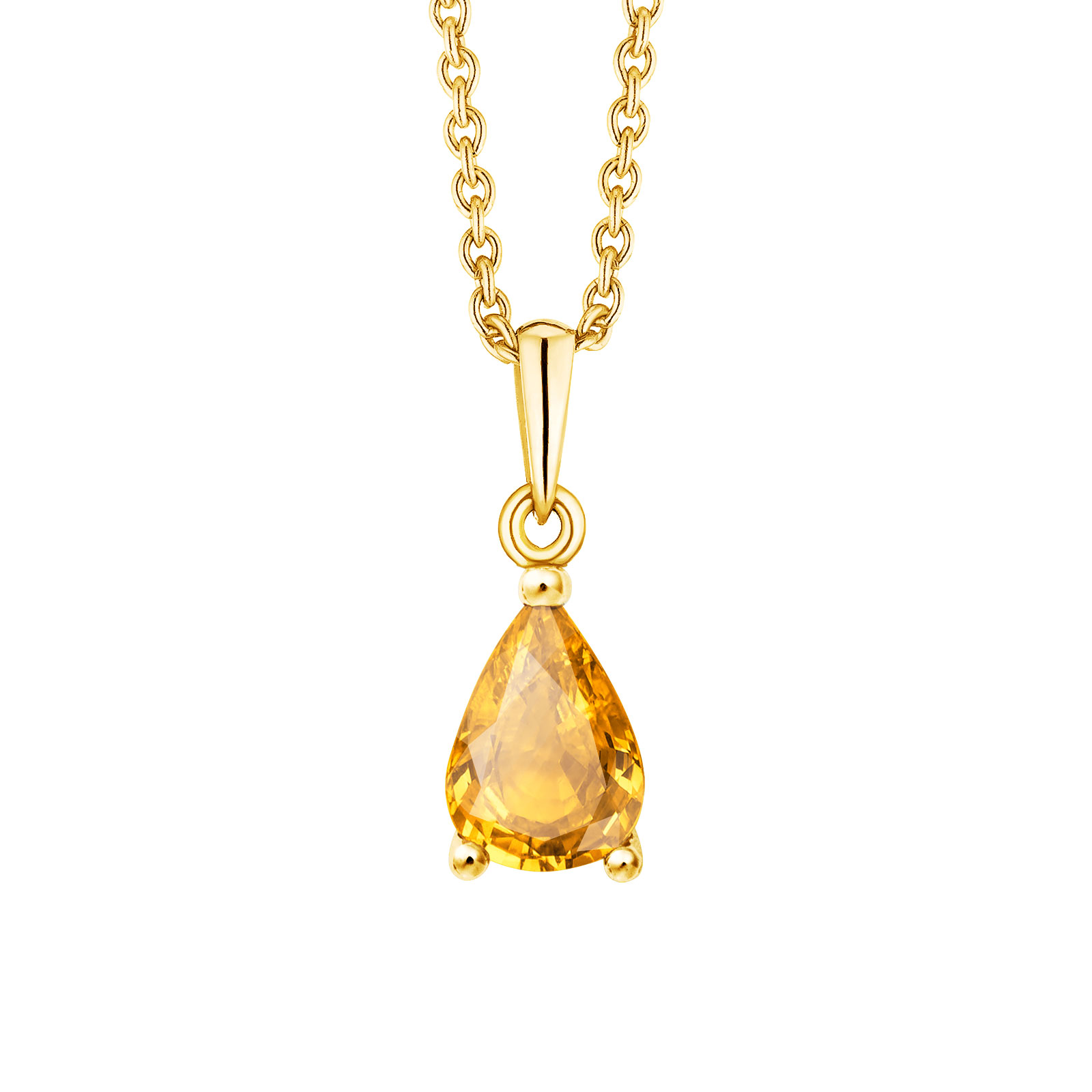 Pendentif Or jaune Citrine Goutte 1